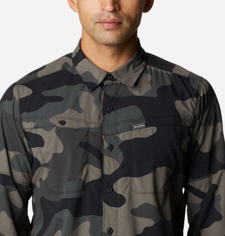 Columbia Men' Newto Ridge Printe Lon Sleev Shirt