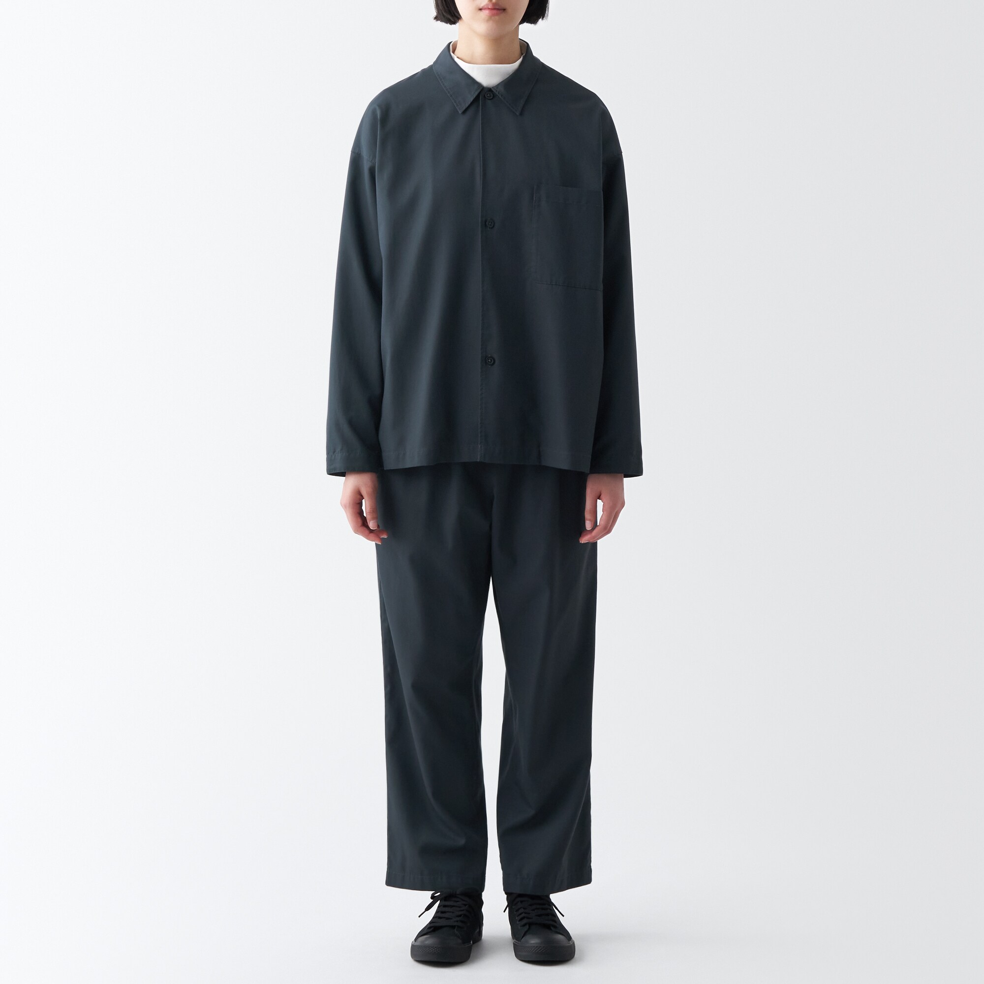 洗いざらしリヨセル混イージーパンツ