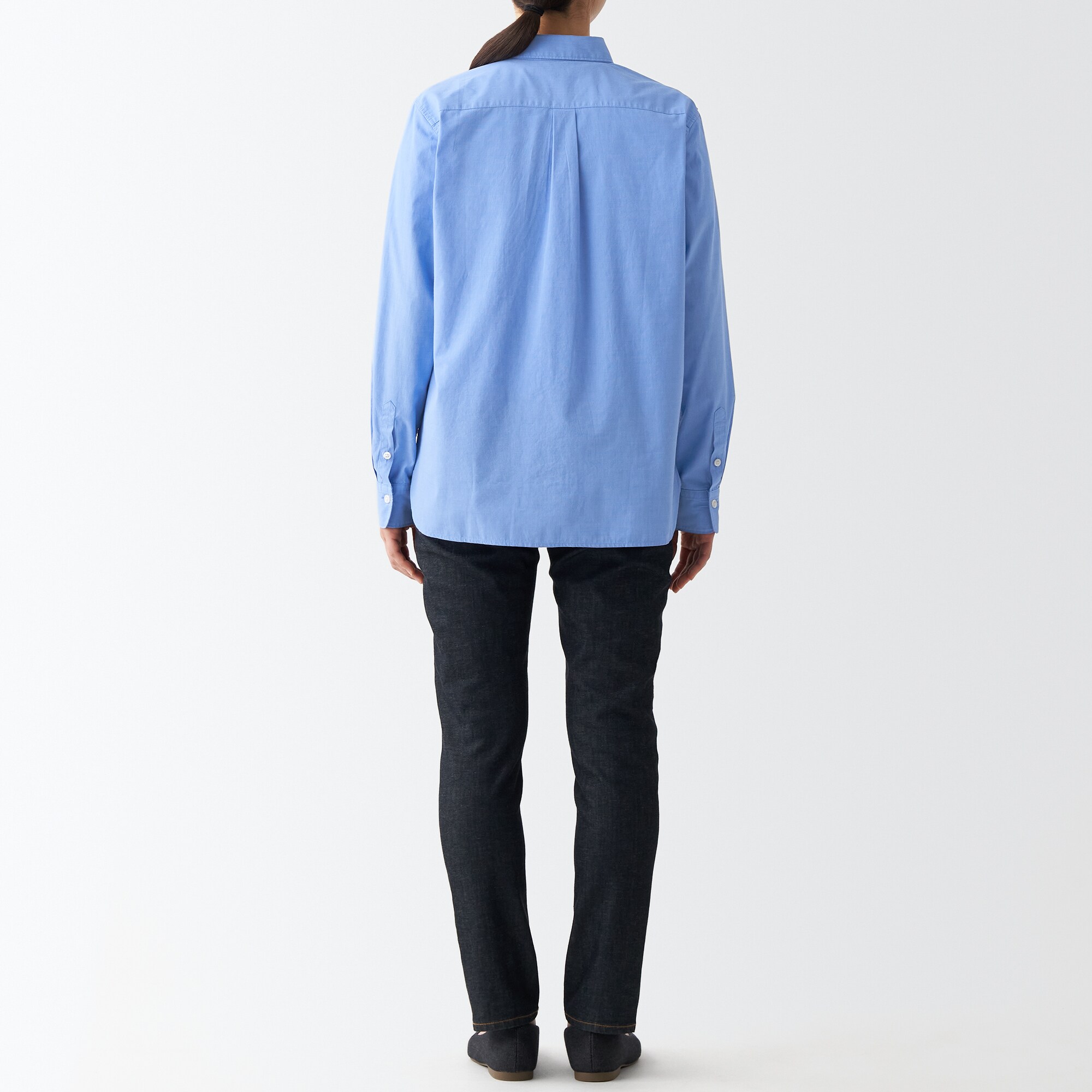 洗いざらしブロードレギュラーカラーシャツ