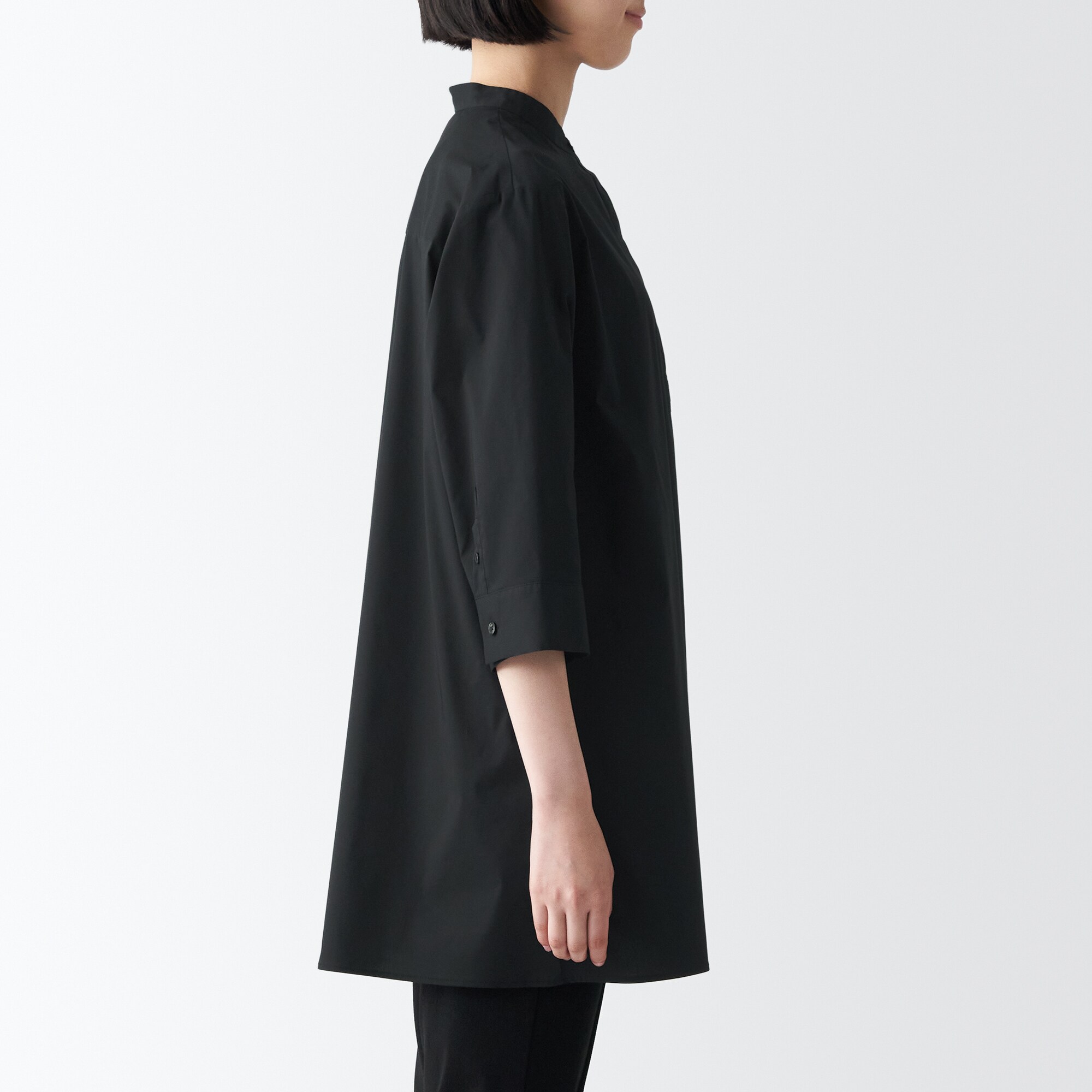 コットン混サテンチュニック