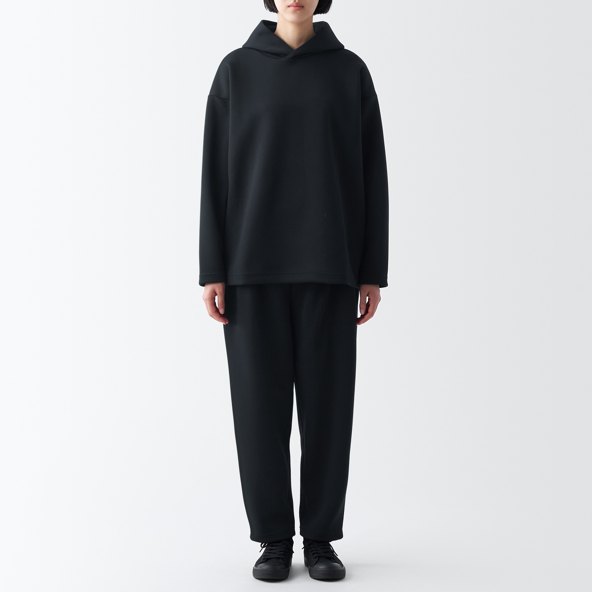 二重編みスウェットプルパーカー