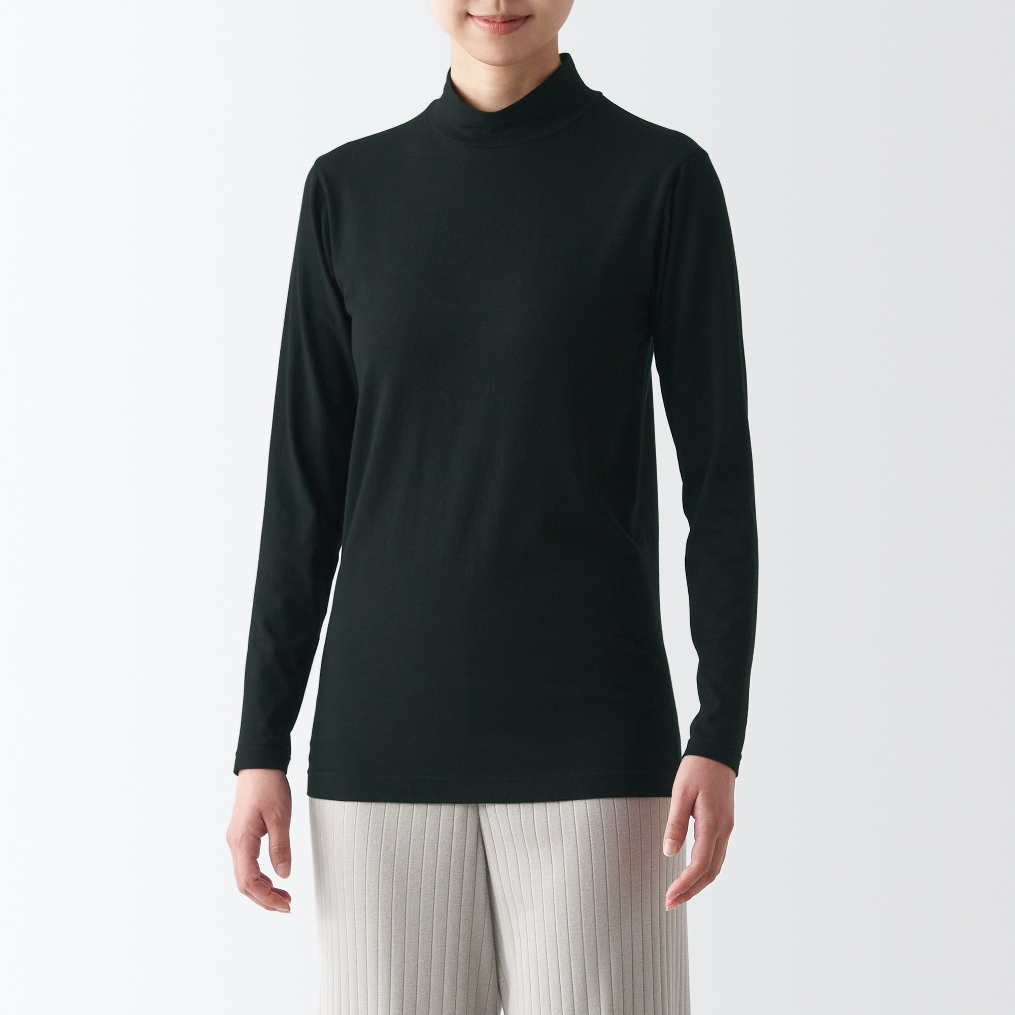 あったか綿　ハイネック長袖Ｔシャツ