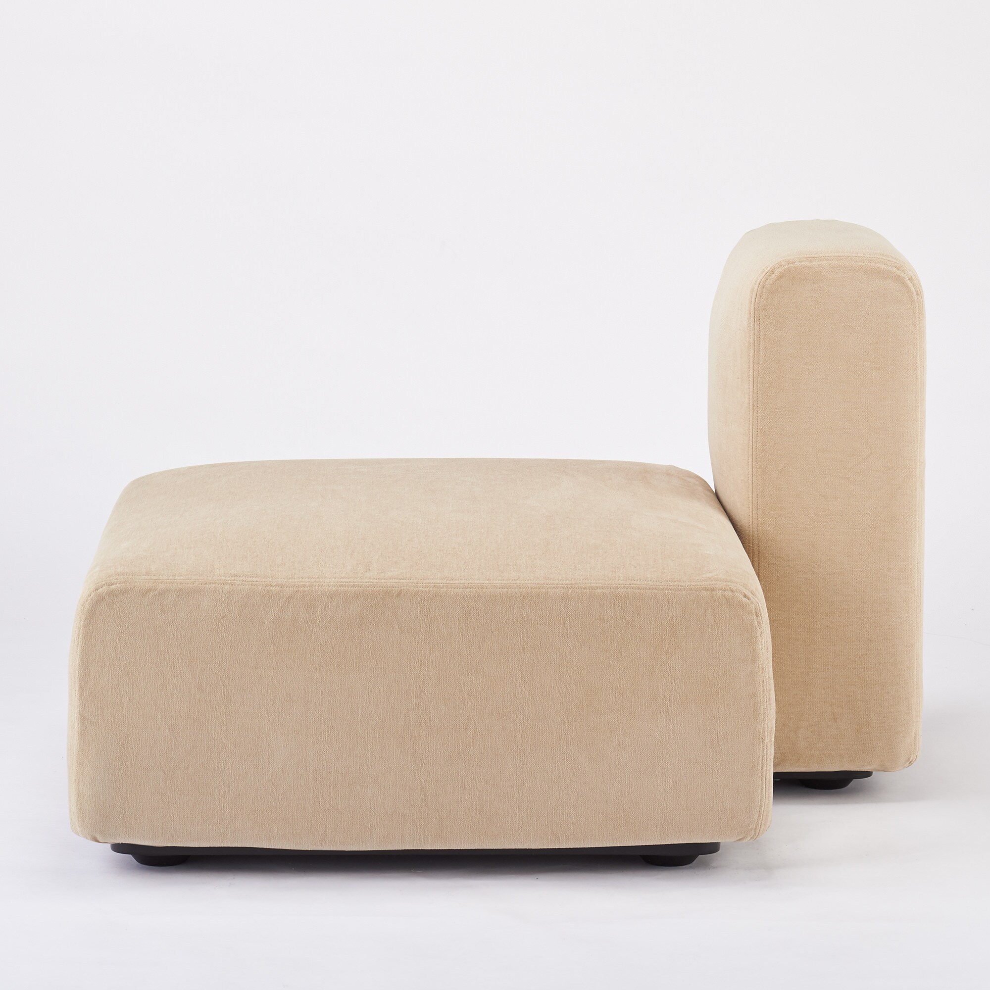 【カバー】綿シェニールユニットソファ・ハーフバックレスト・大用カバー／ライトグレー