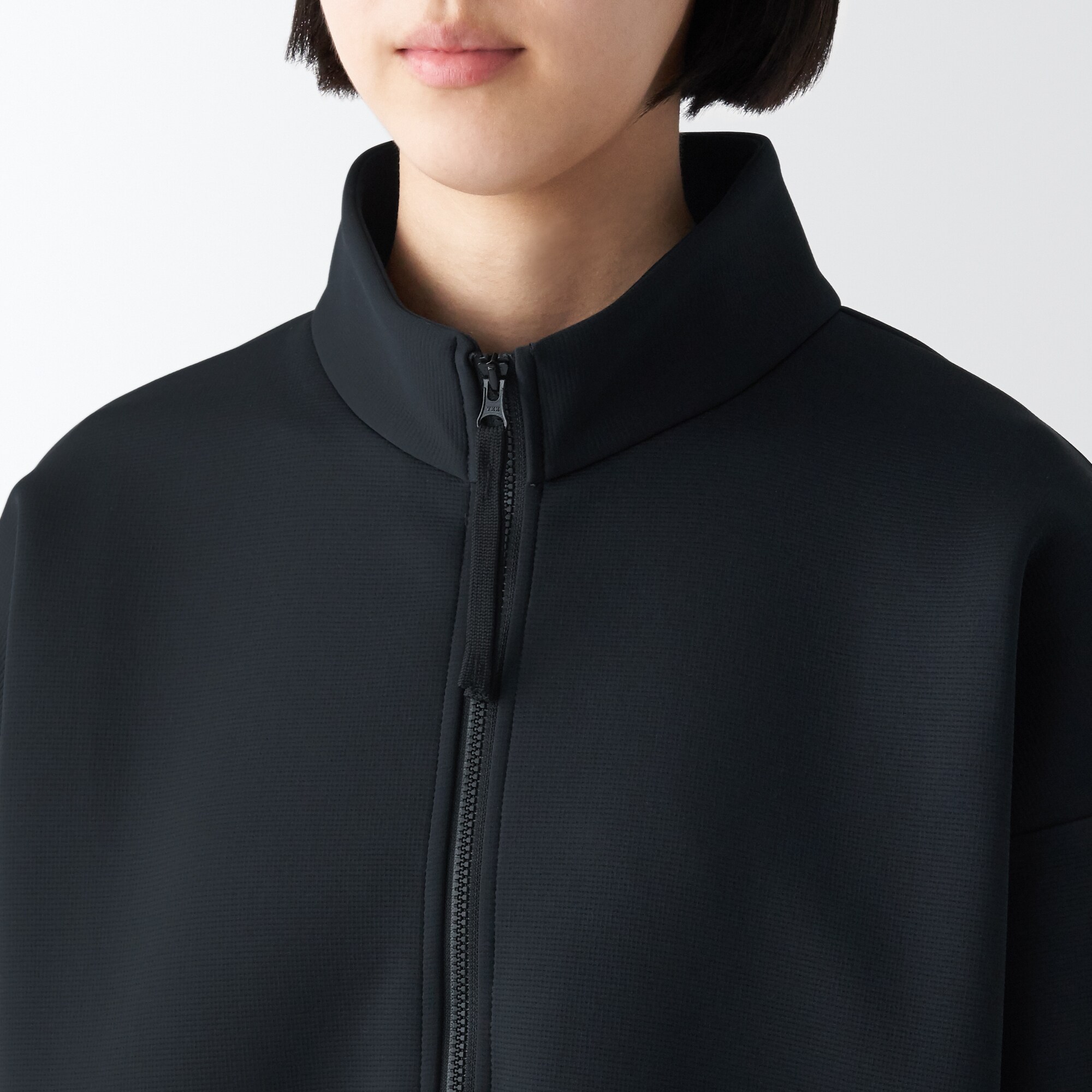 二重編みスウェットブルゾン