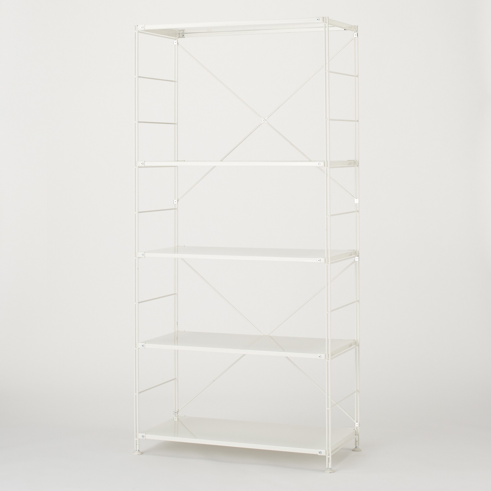 スチールユニットシェルフ・スチール棚セット・ワイド・大・ライトグレー