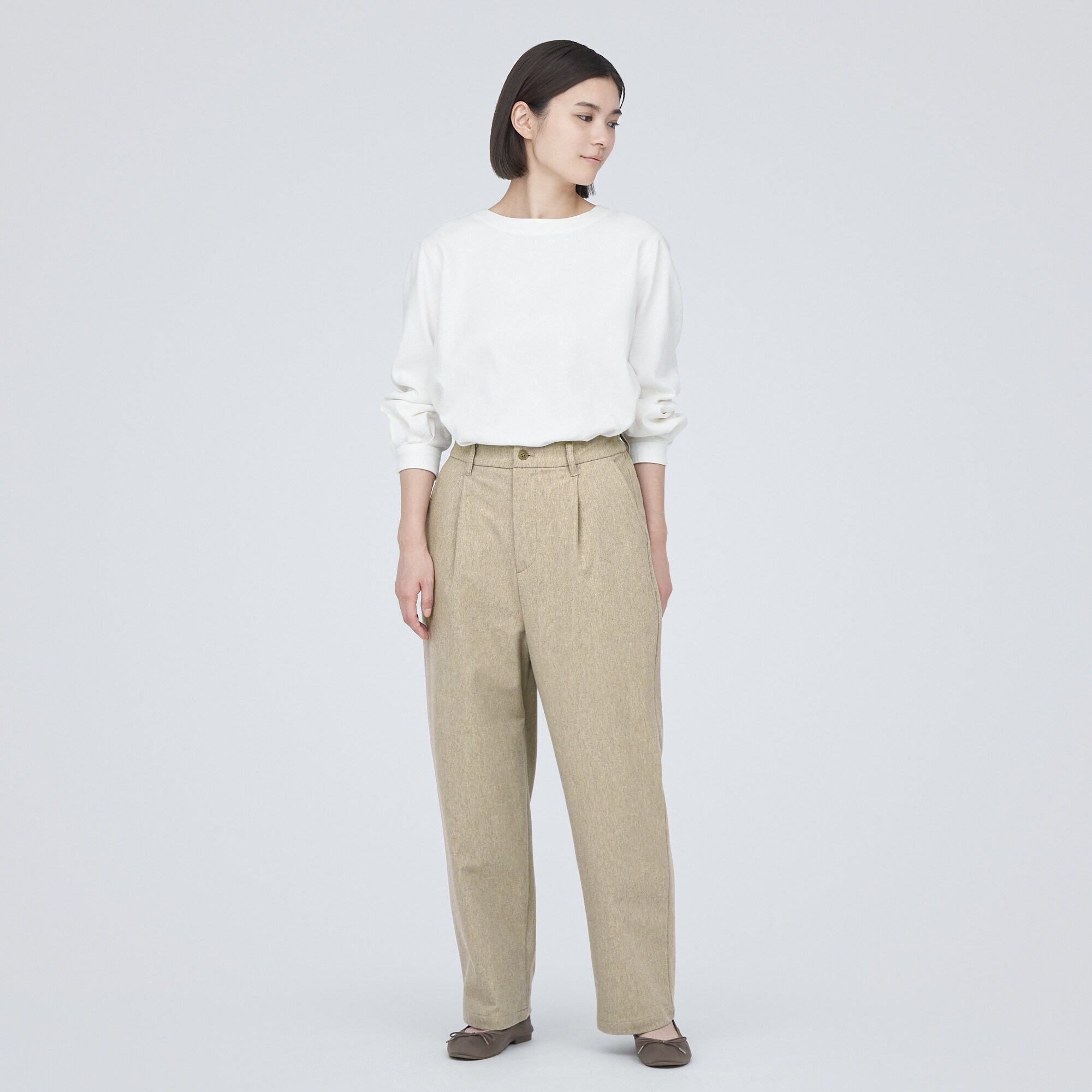 ストレッチ起毛タックパンツ