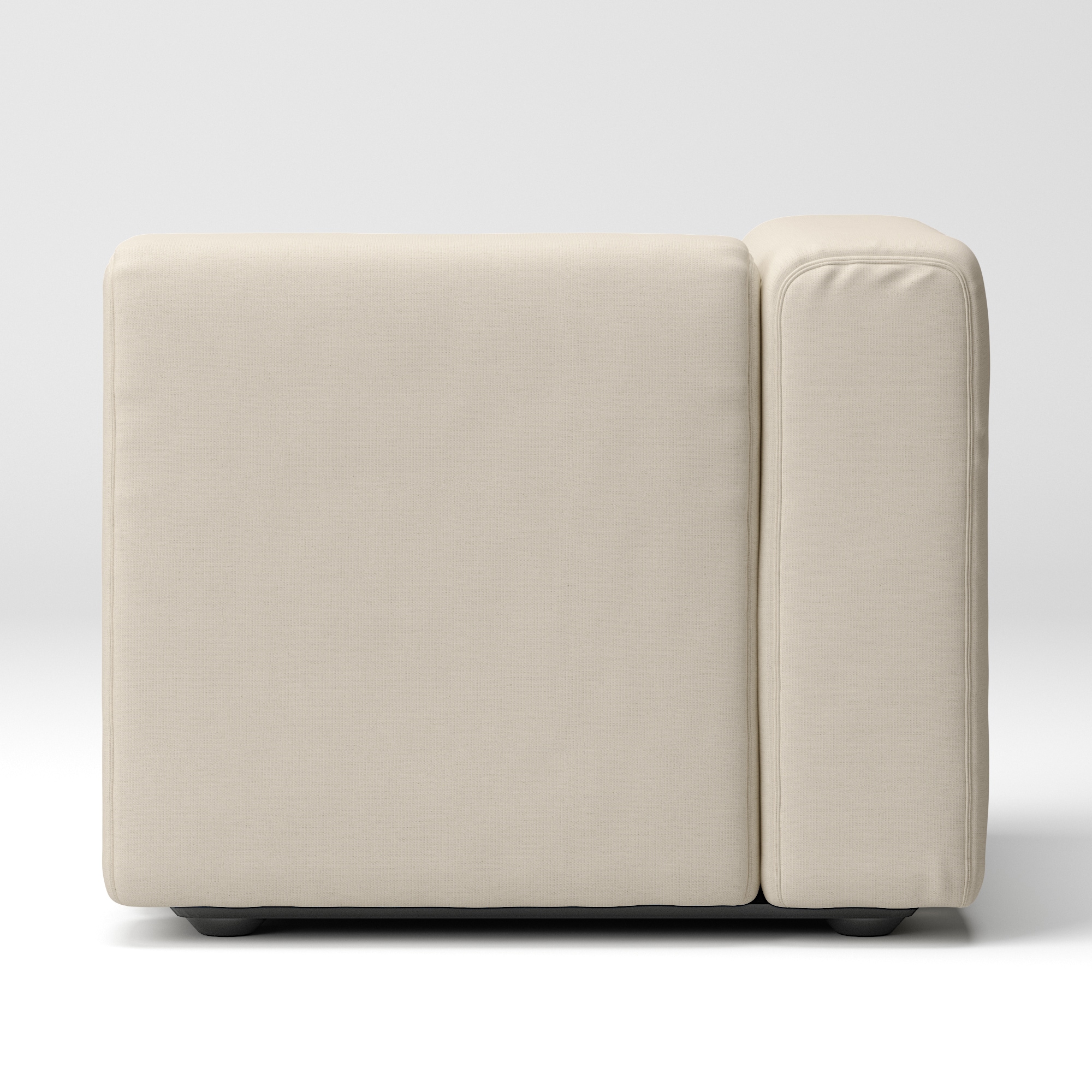 【カバー】綿麻バスケット織ユニットソファアーム付・小用カバー