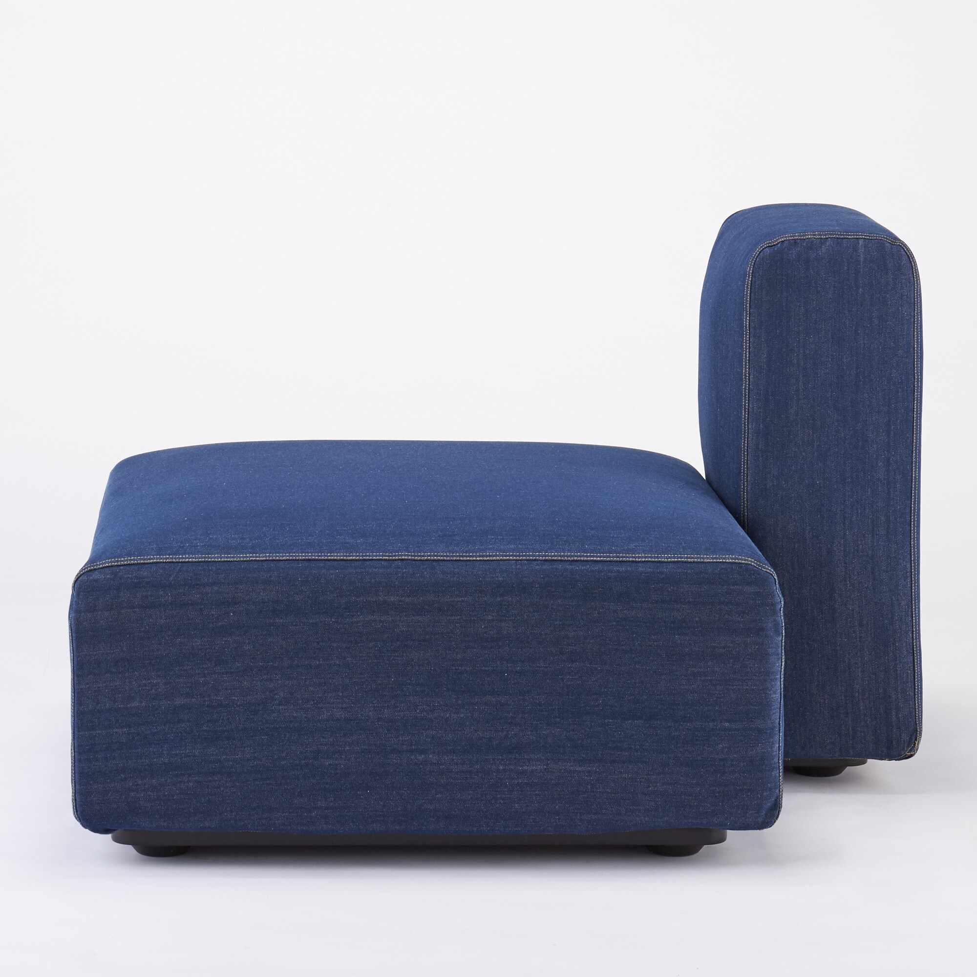 【カバー】綿デニムユニットソファ・ハーフバックレスト・大用カバー／ネイビー