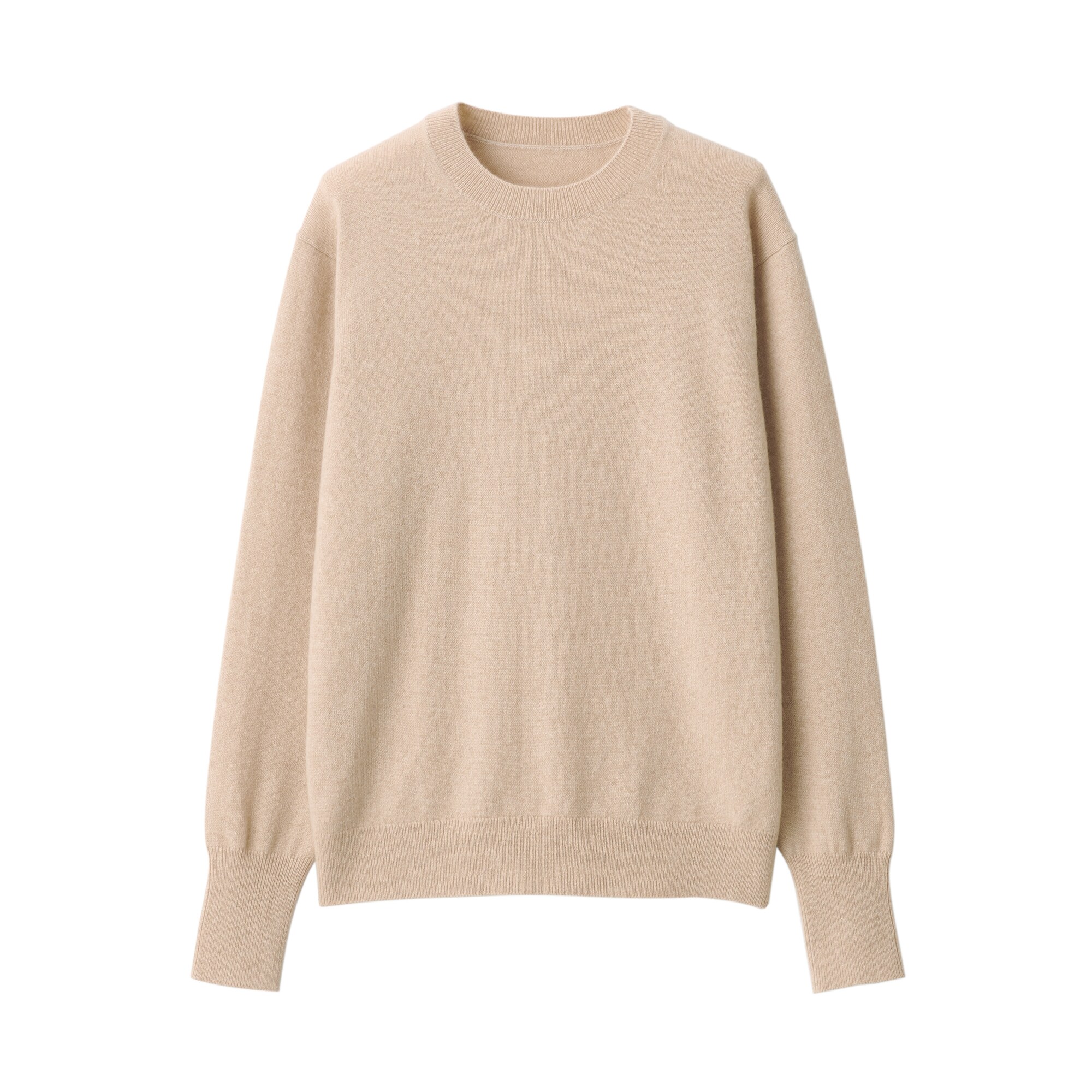 自然のまんまの色　カシミヤ　クルーネックセーター（数量限定）