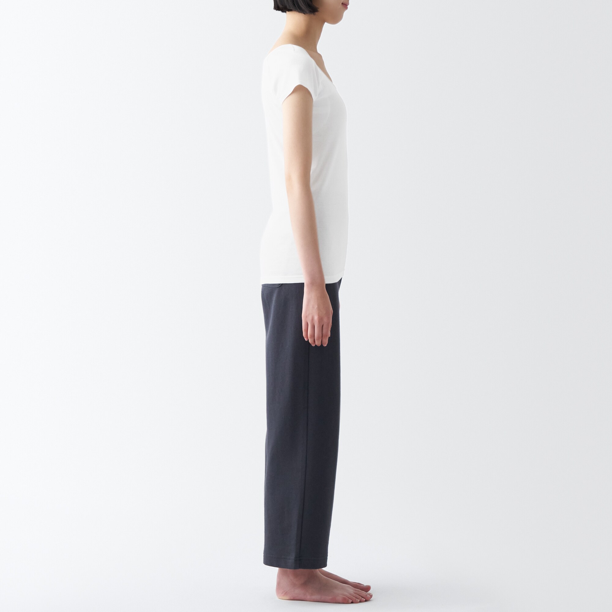 さらっと綿　汗取りパッド付きフレンチスリーブＴシャツ