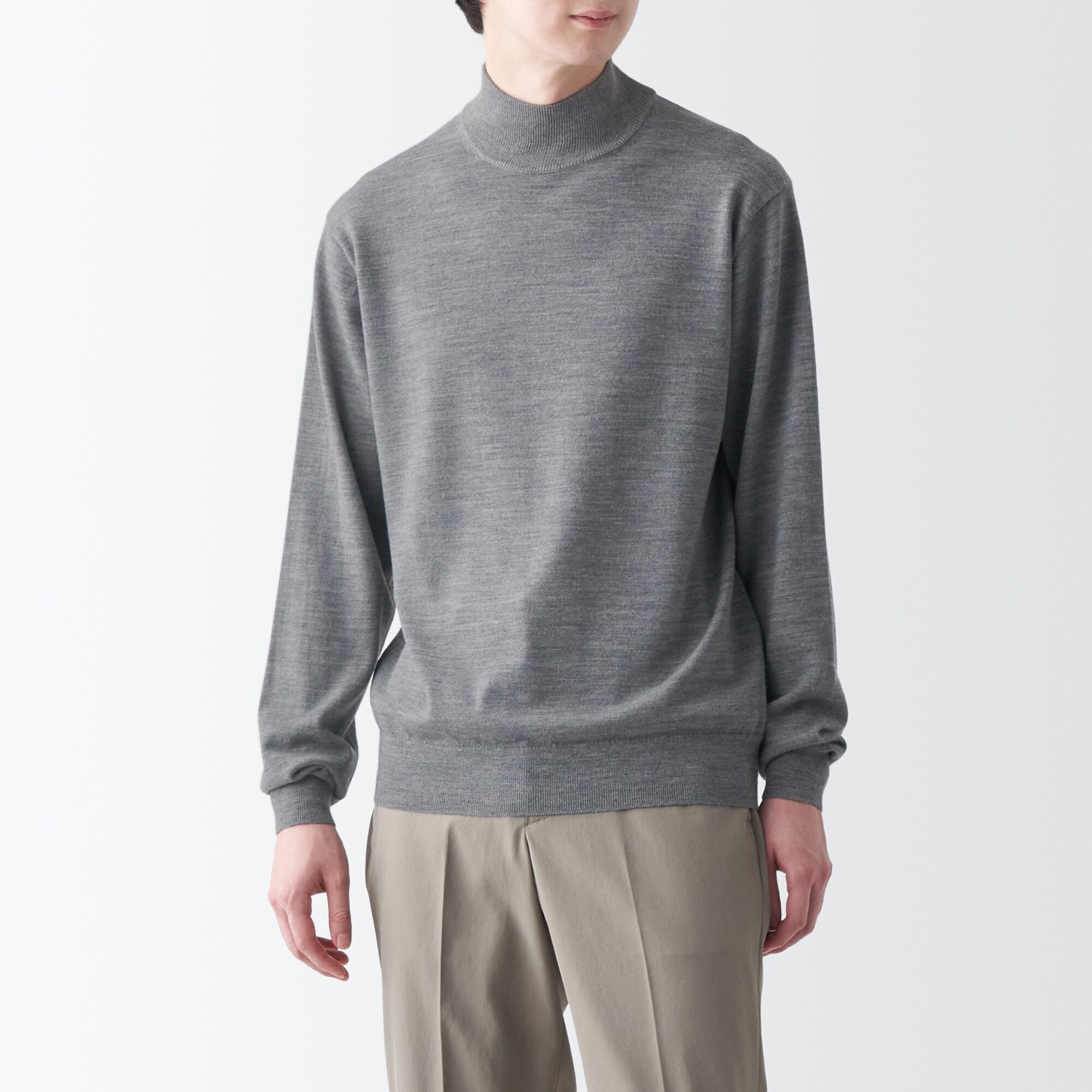 洗えるウールハイゲージハイネックセーター