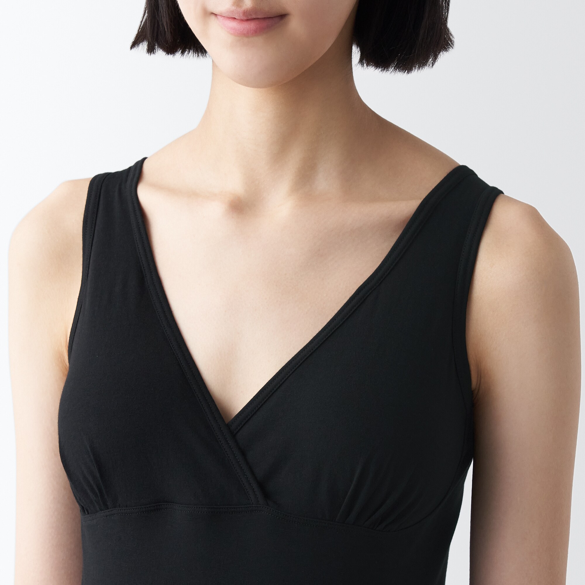 シルク混　授乳に便利なカップ入りタンクトップ（マタニティ）