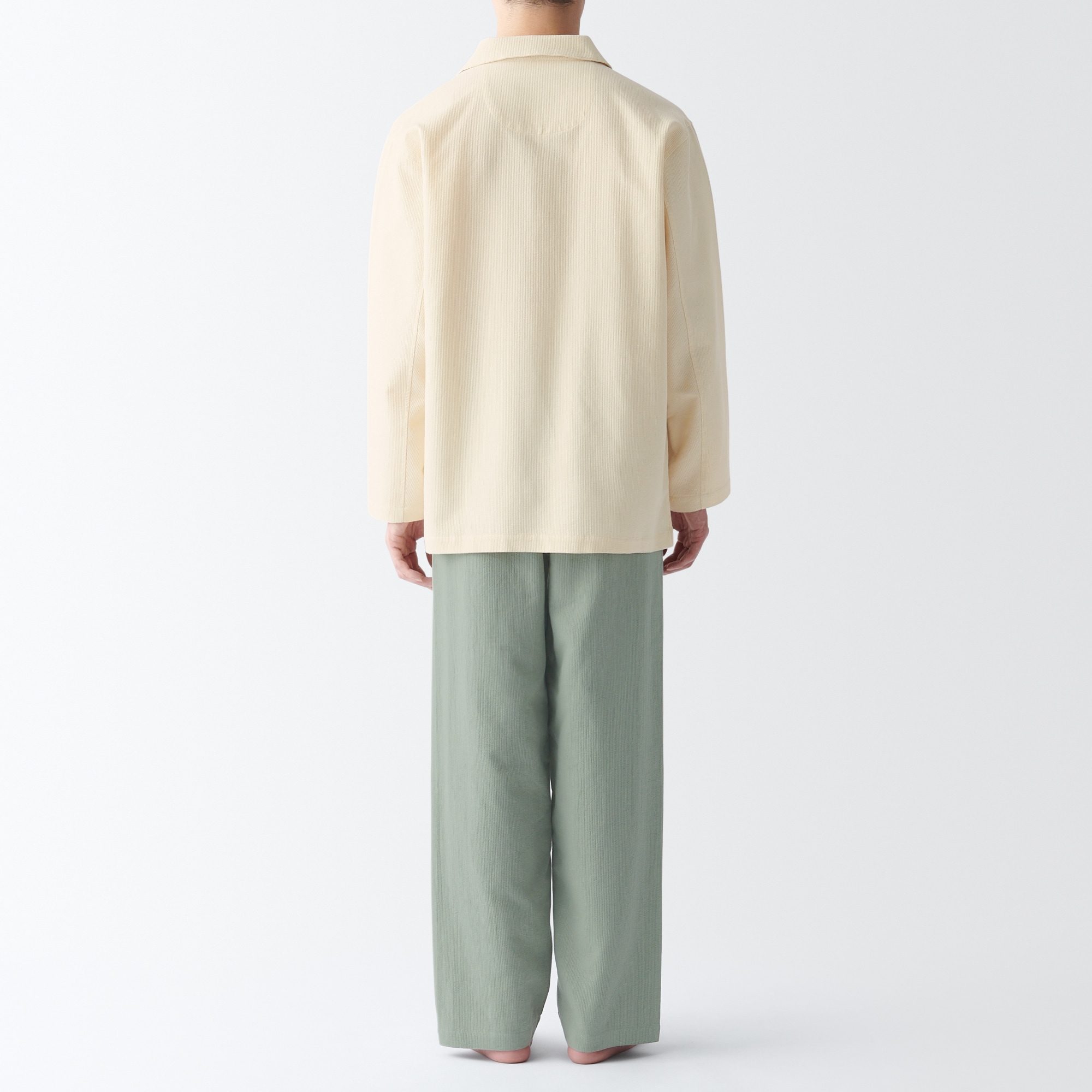 紳士　木の実から作ったカポック混　スキッパーパジャマ