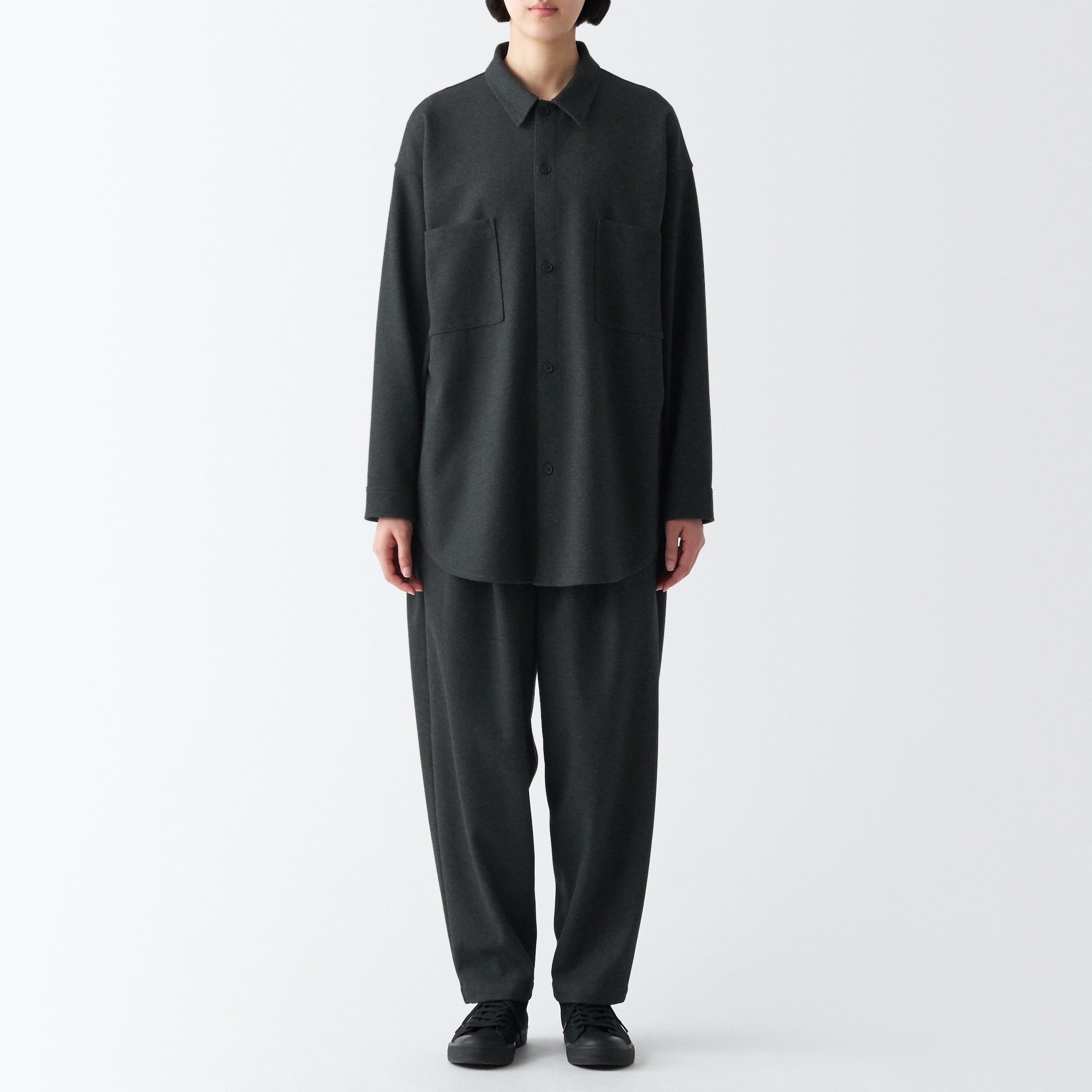 ストレッチ起毛長袖シャツ