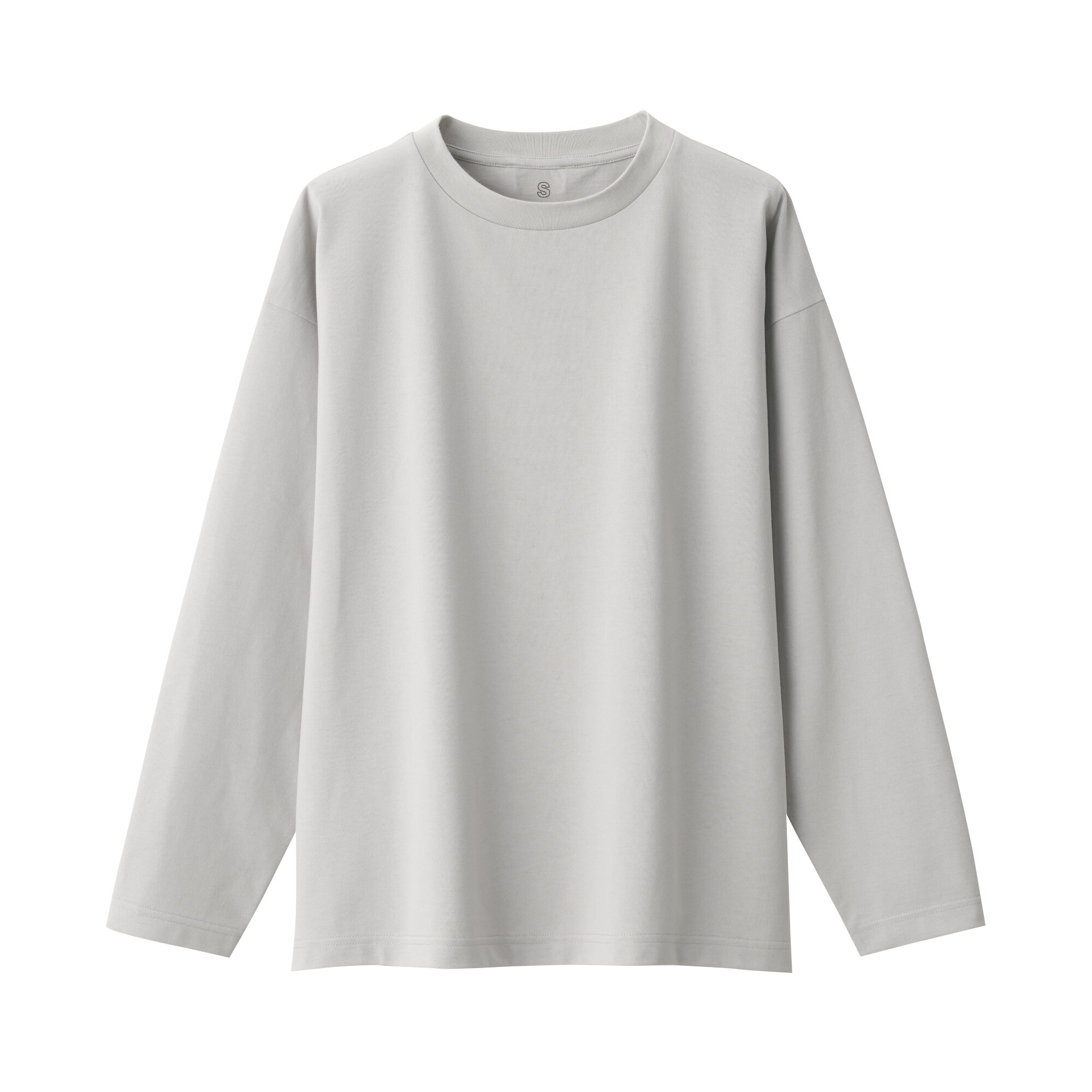 天竺編みクルーネック長袖Ｔシャツ