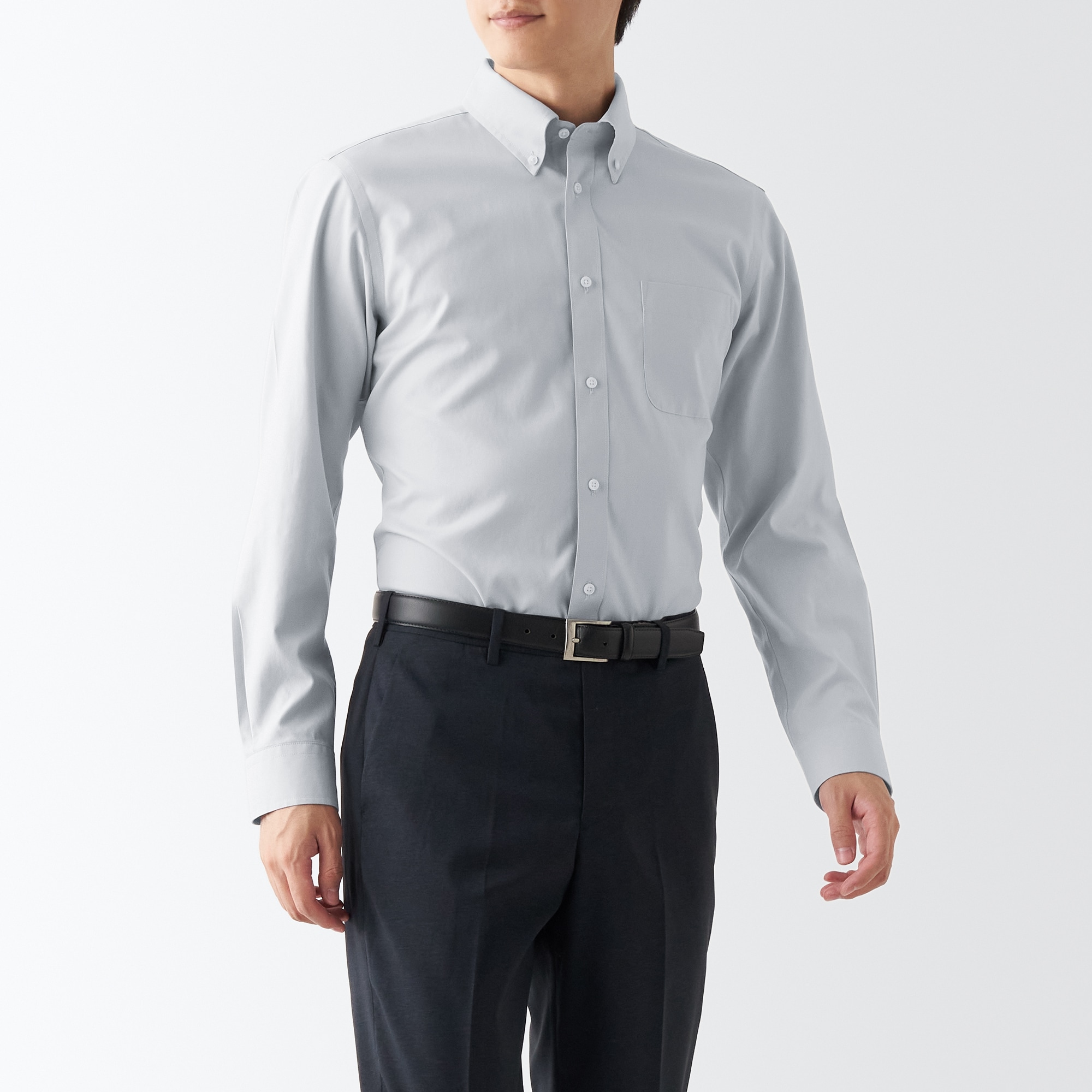 ノンアイロンビジネスボタンダウン長袖シャツ