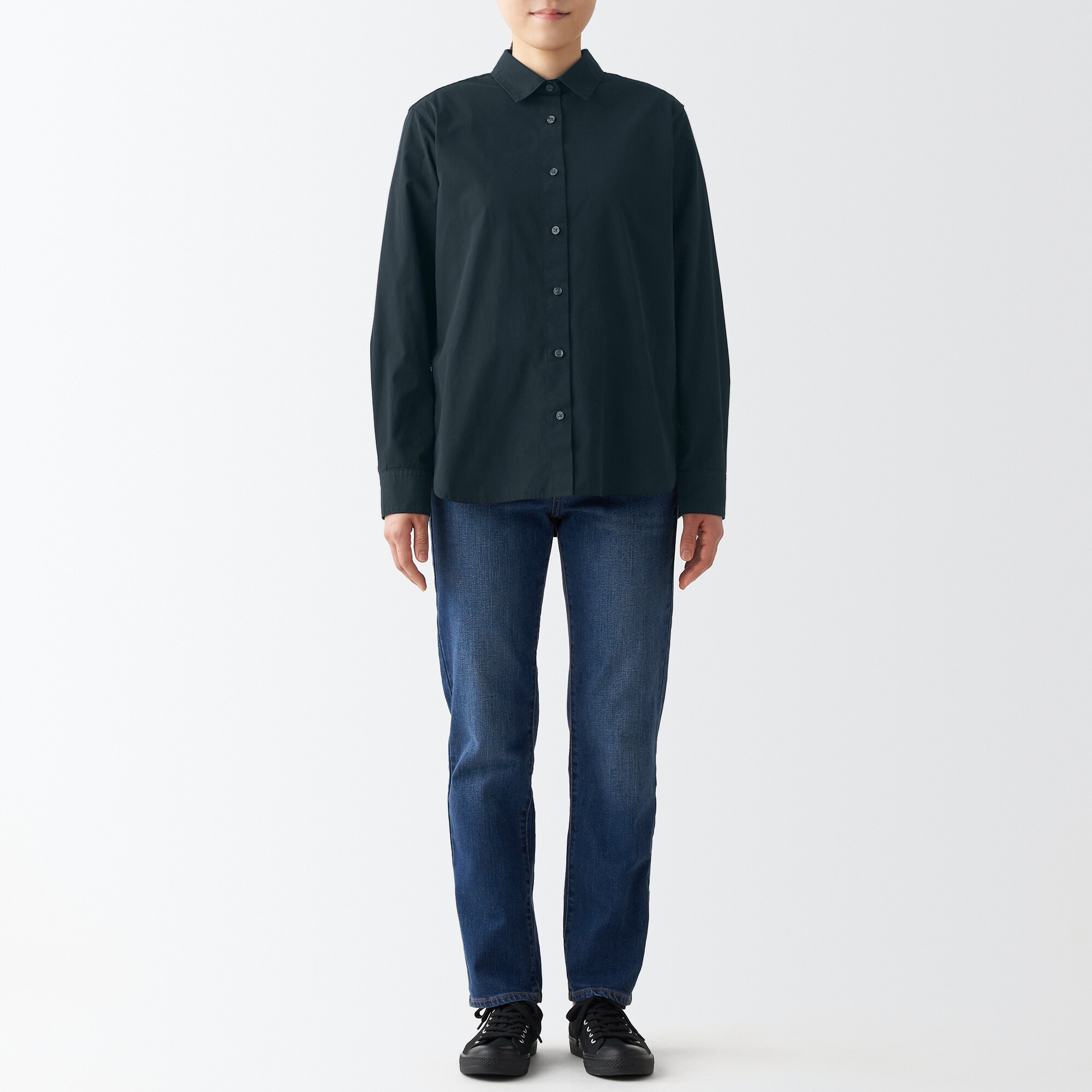 洗いざらしブロードレギュラーカラーシャツ