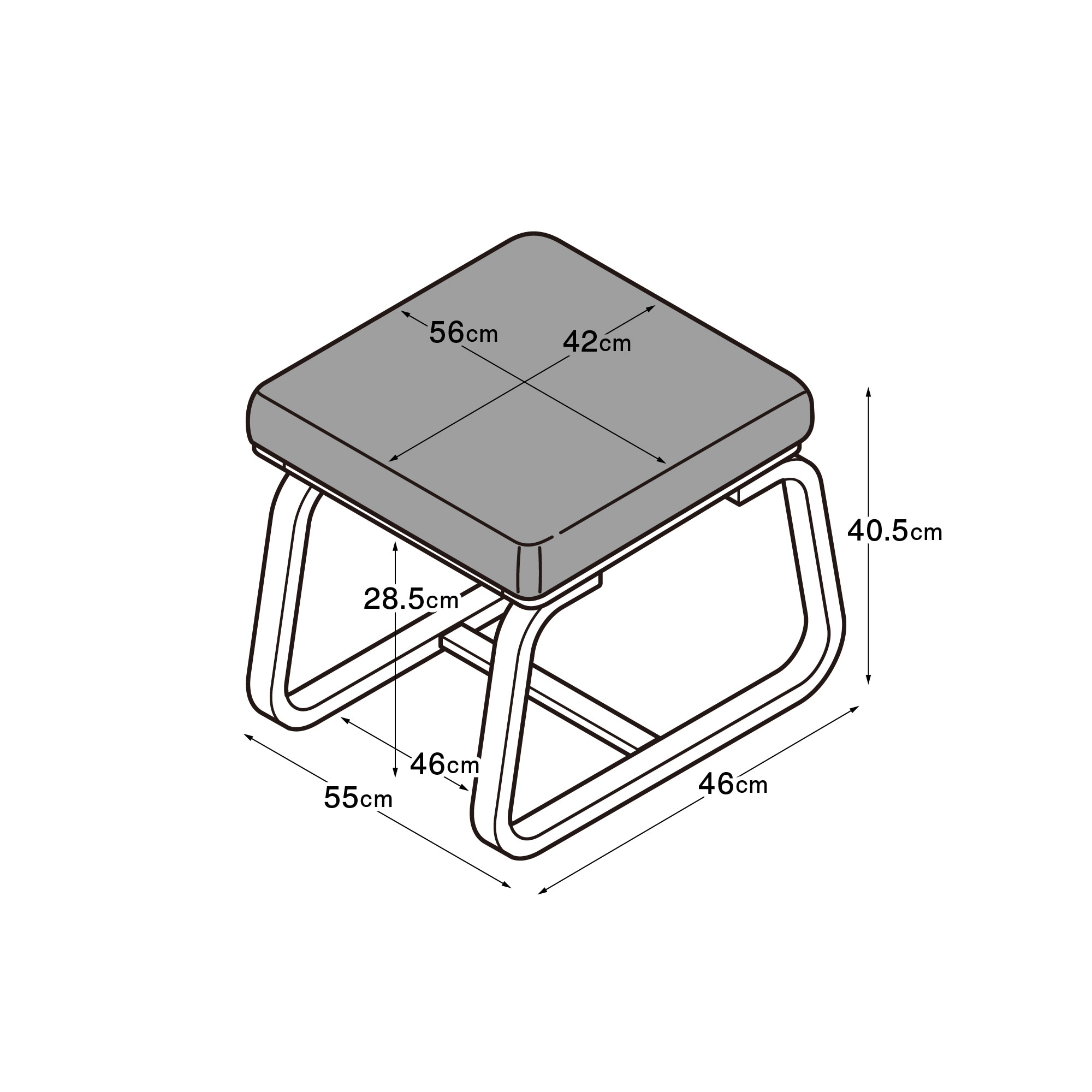 リビングでもダイニングでもつかえるベンチ・２・オーク材（カバー別売り）