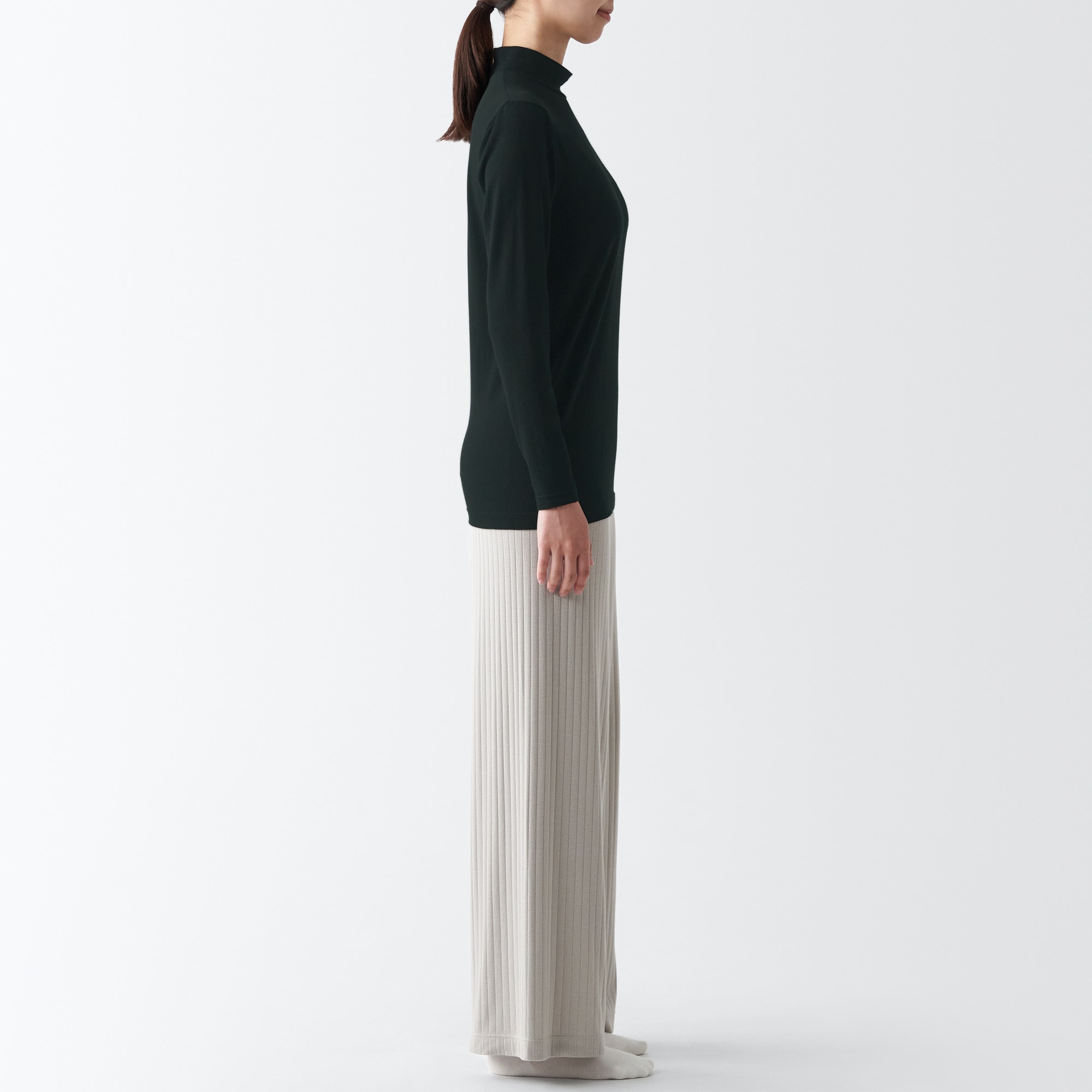 あったか綿　ハイネック長袖Ｔシャツ