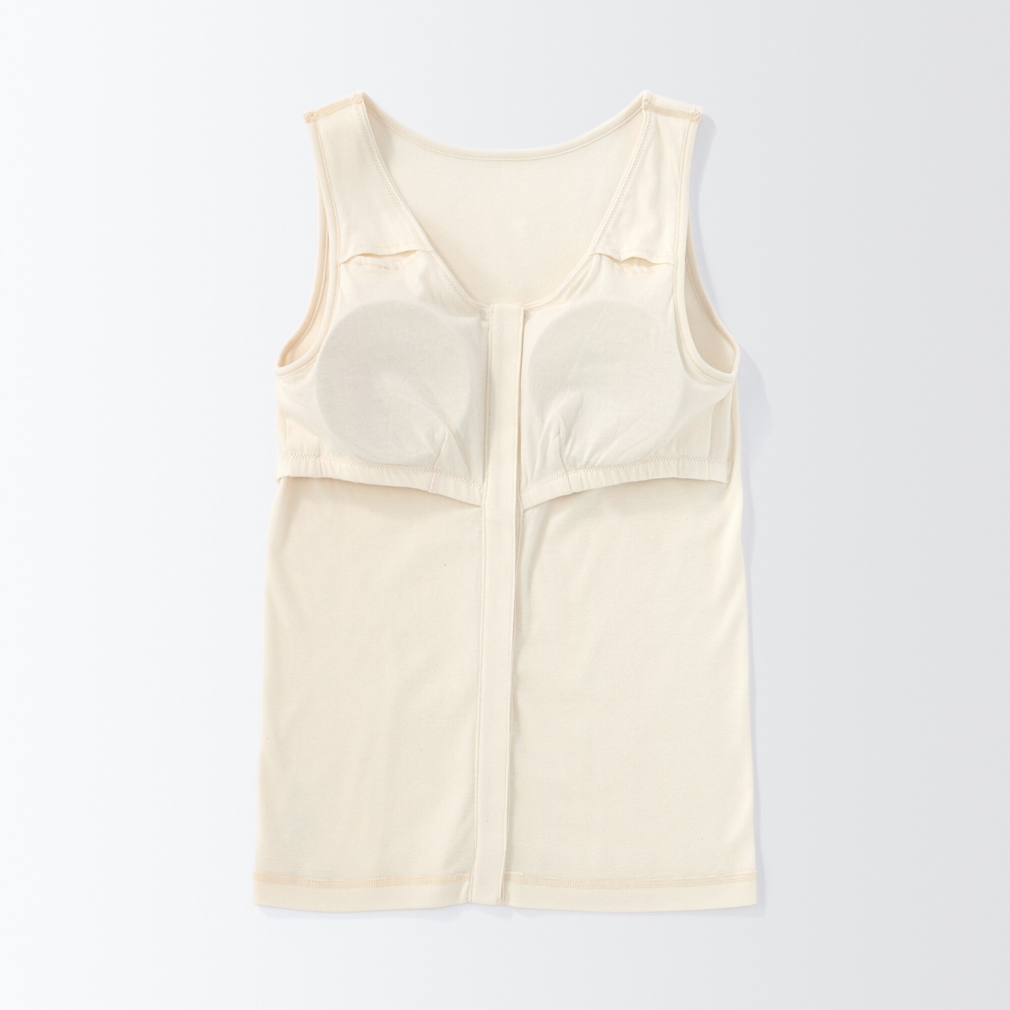 無染色前開きカップ入りタンクトップ