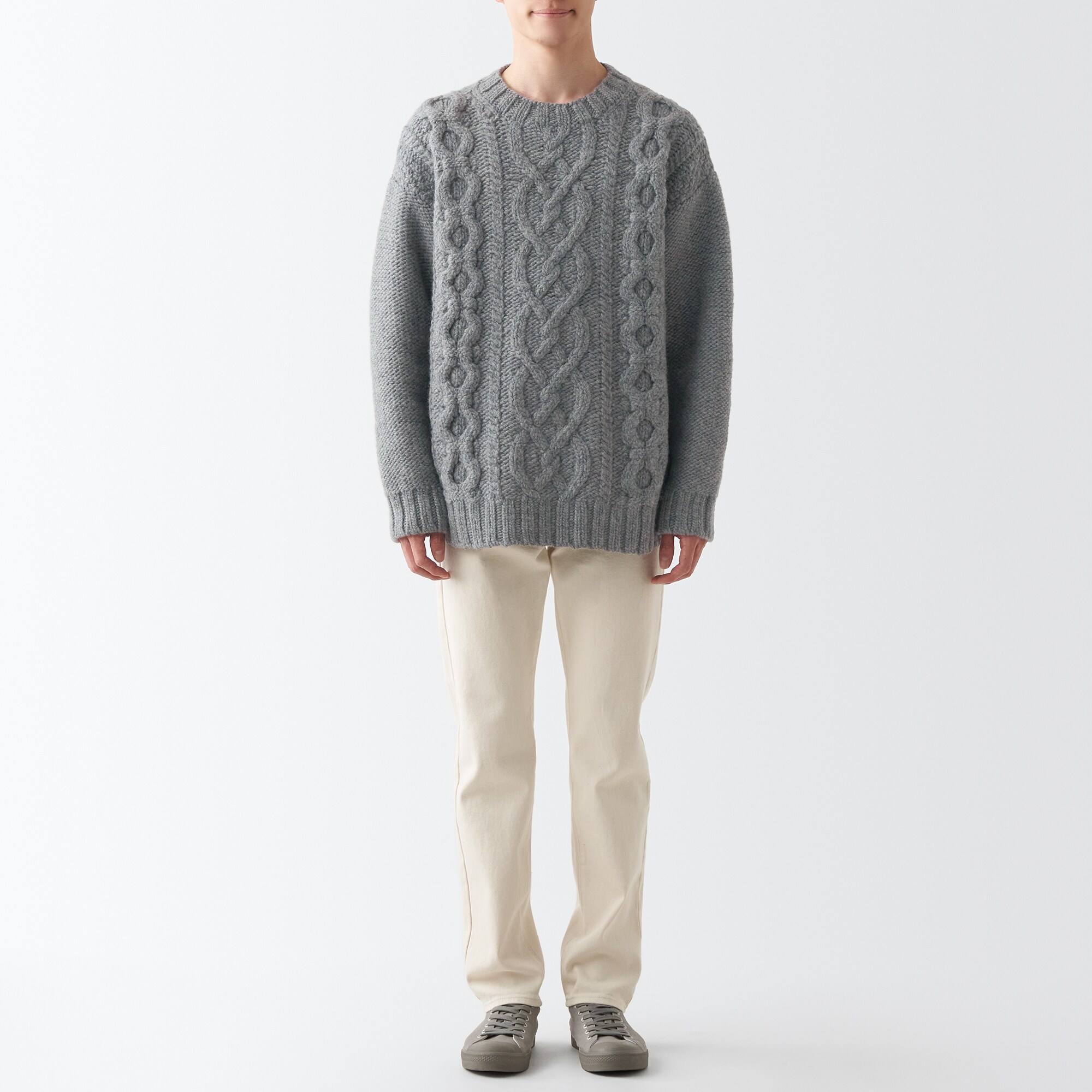 手編みニットアラン柄セーター