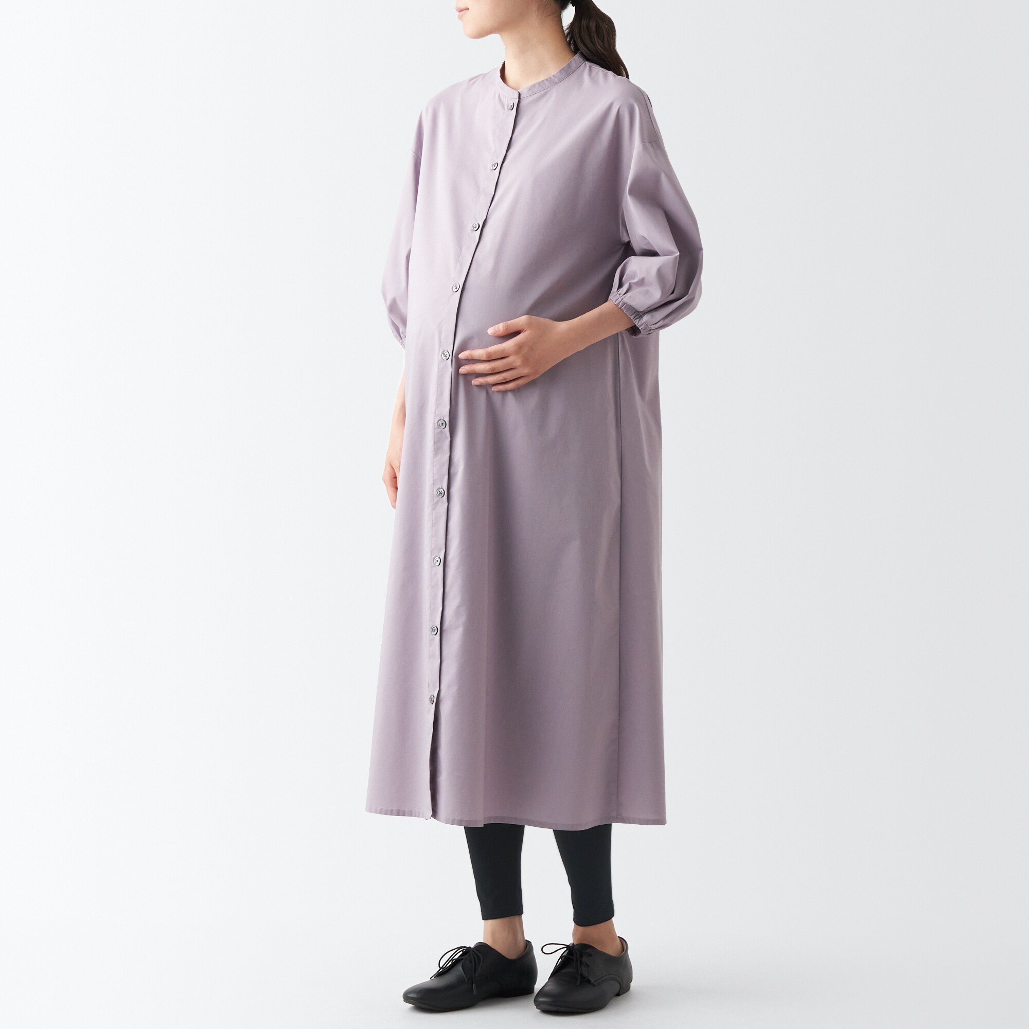 ストレッチ天竺編み　腹巻つきレギンス（十分丈）