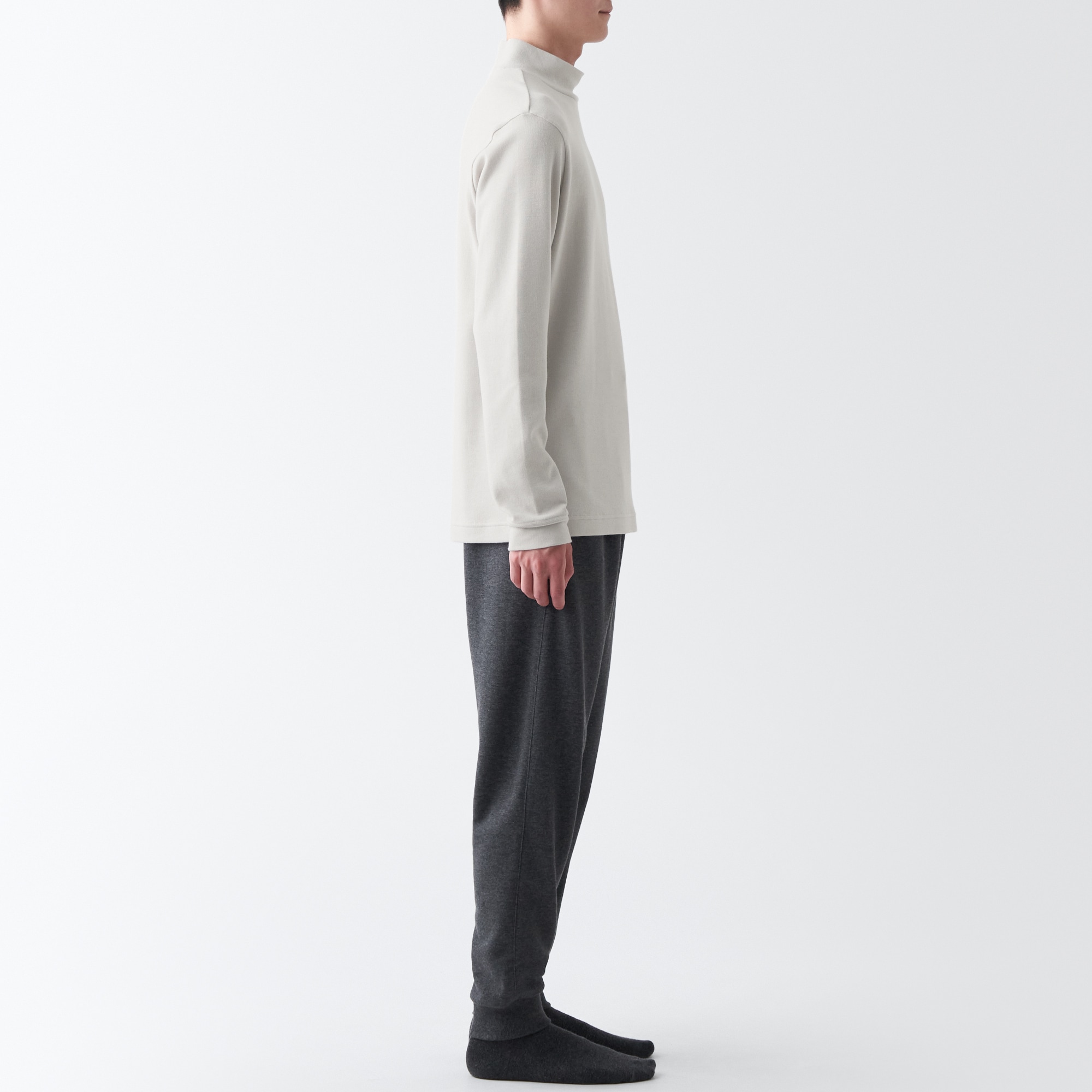 あったか綿　ウール　ハイネック長袖Ｔシャツ