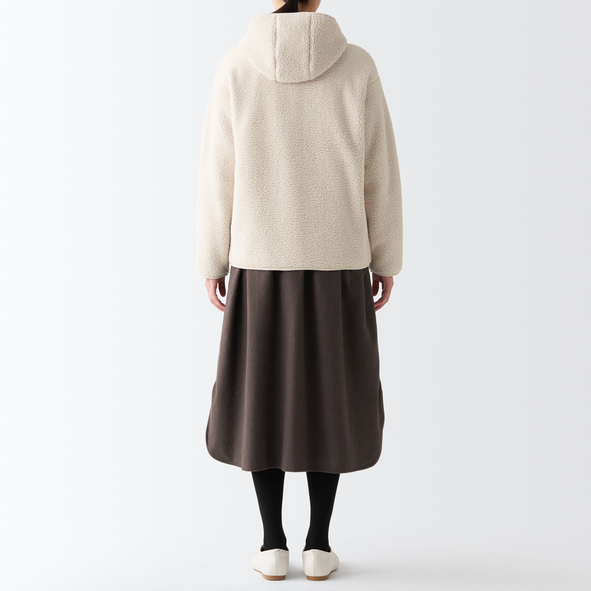 再生ポリエステルボアフリースパーカー