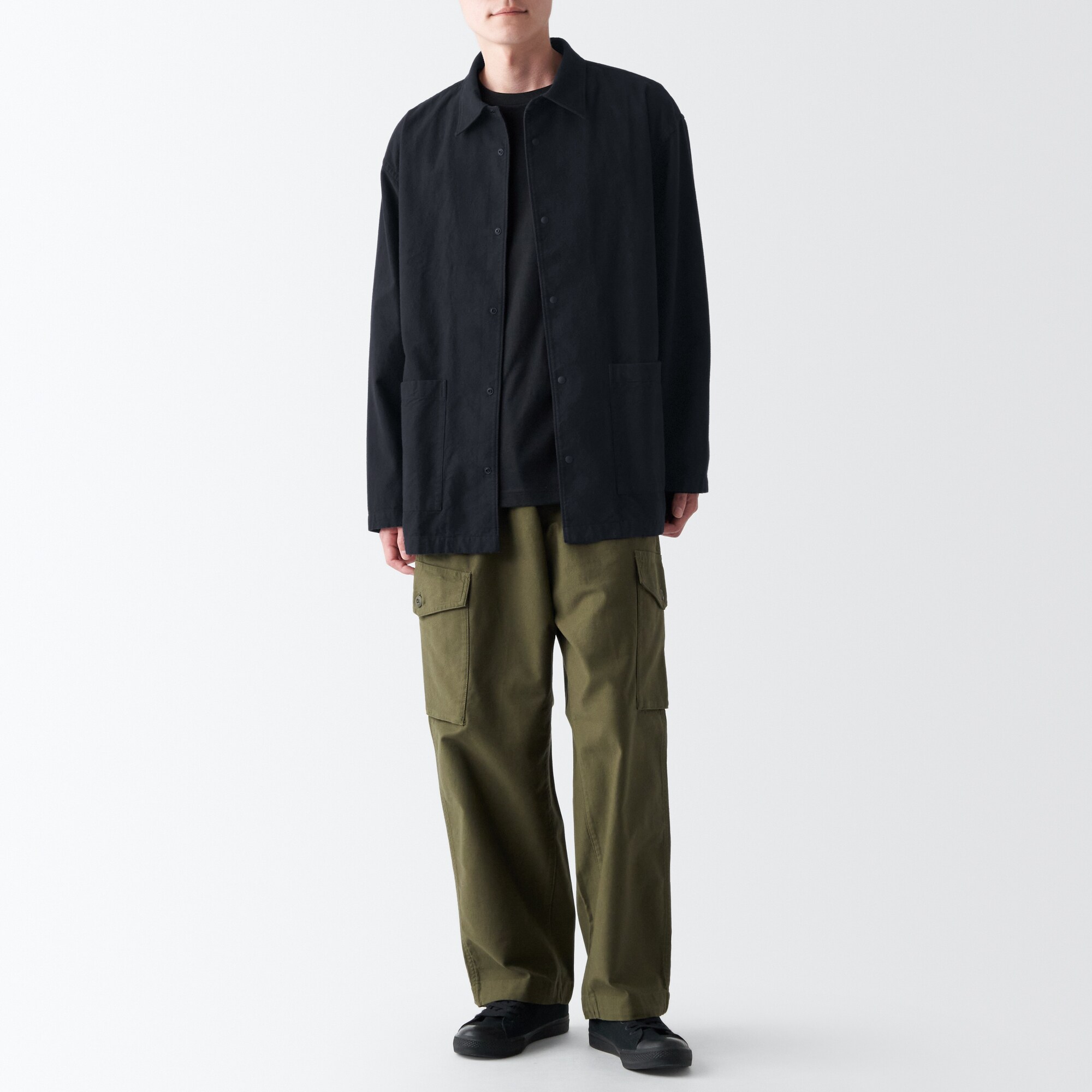 両面起毛フランネルシャツジャケット