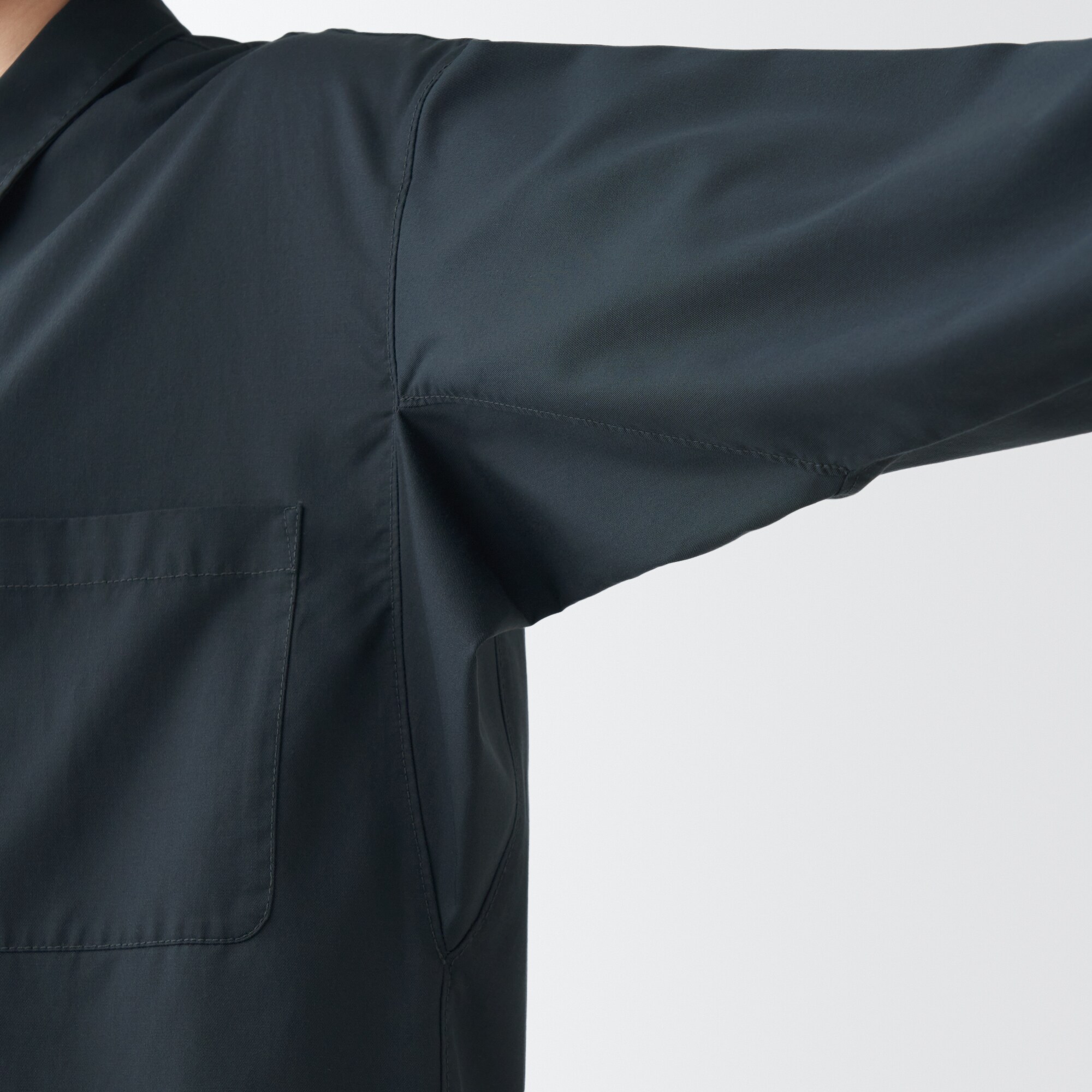 洗いざらしリヨセル混レギュラーカラーシャツ