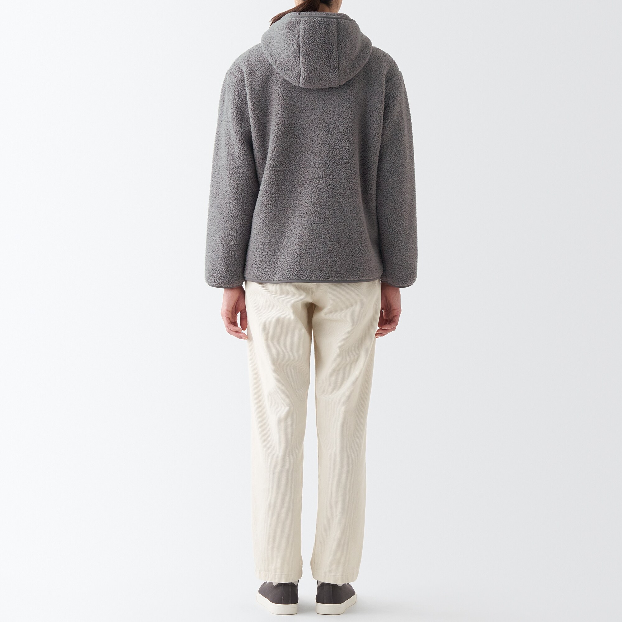 再生ポリエステルボアフリースパーカー