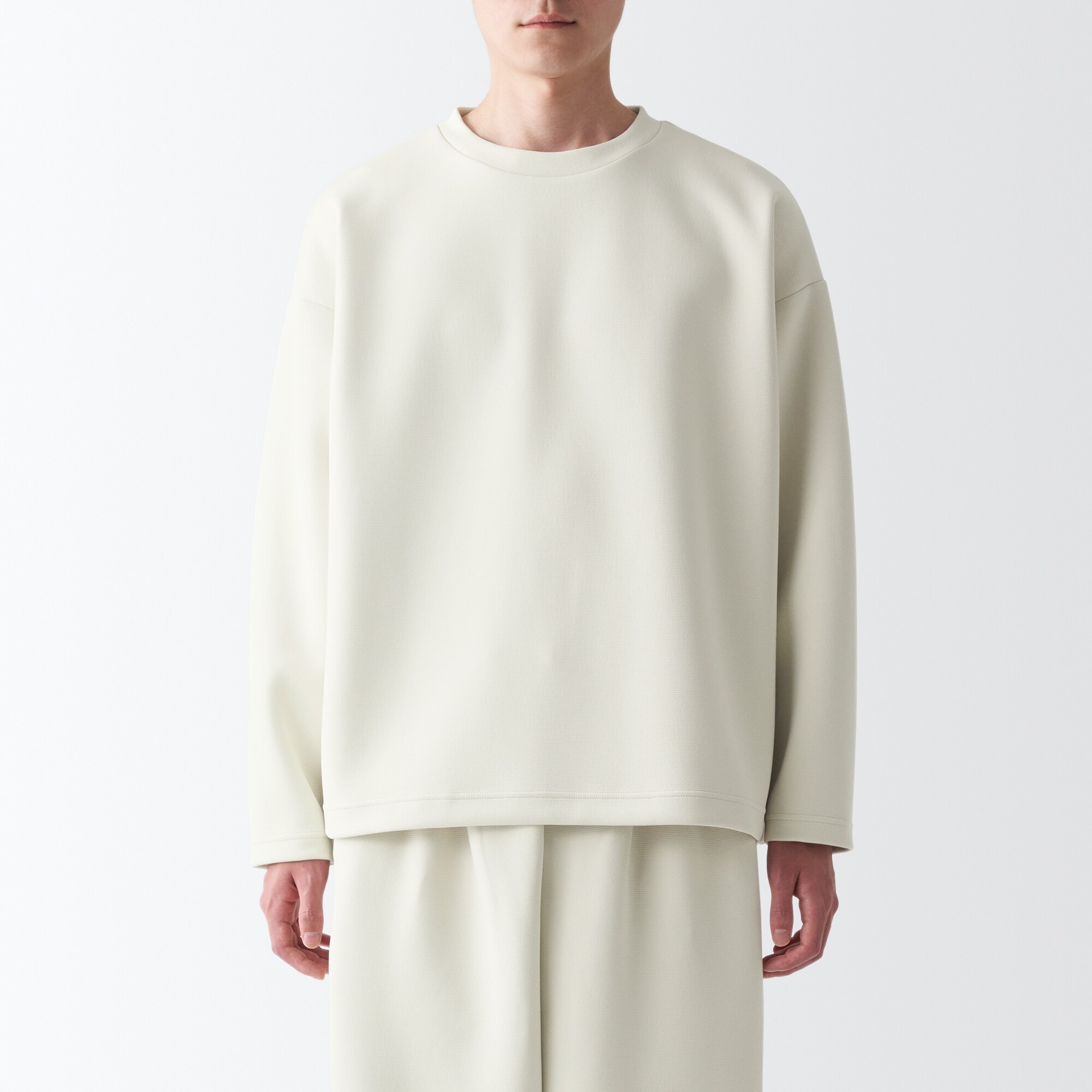 二重編みスウェットプルオーバー