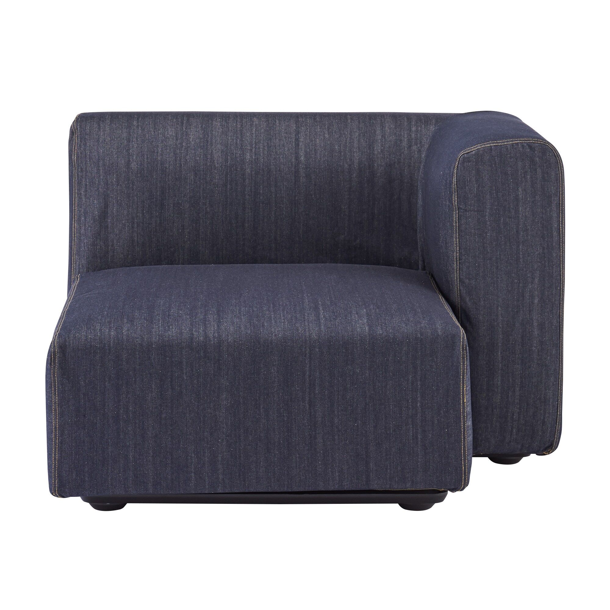 【カバー】綿デニムユニットソファ・ハーフアーム・大（左）用カバー／ネイビー