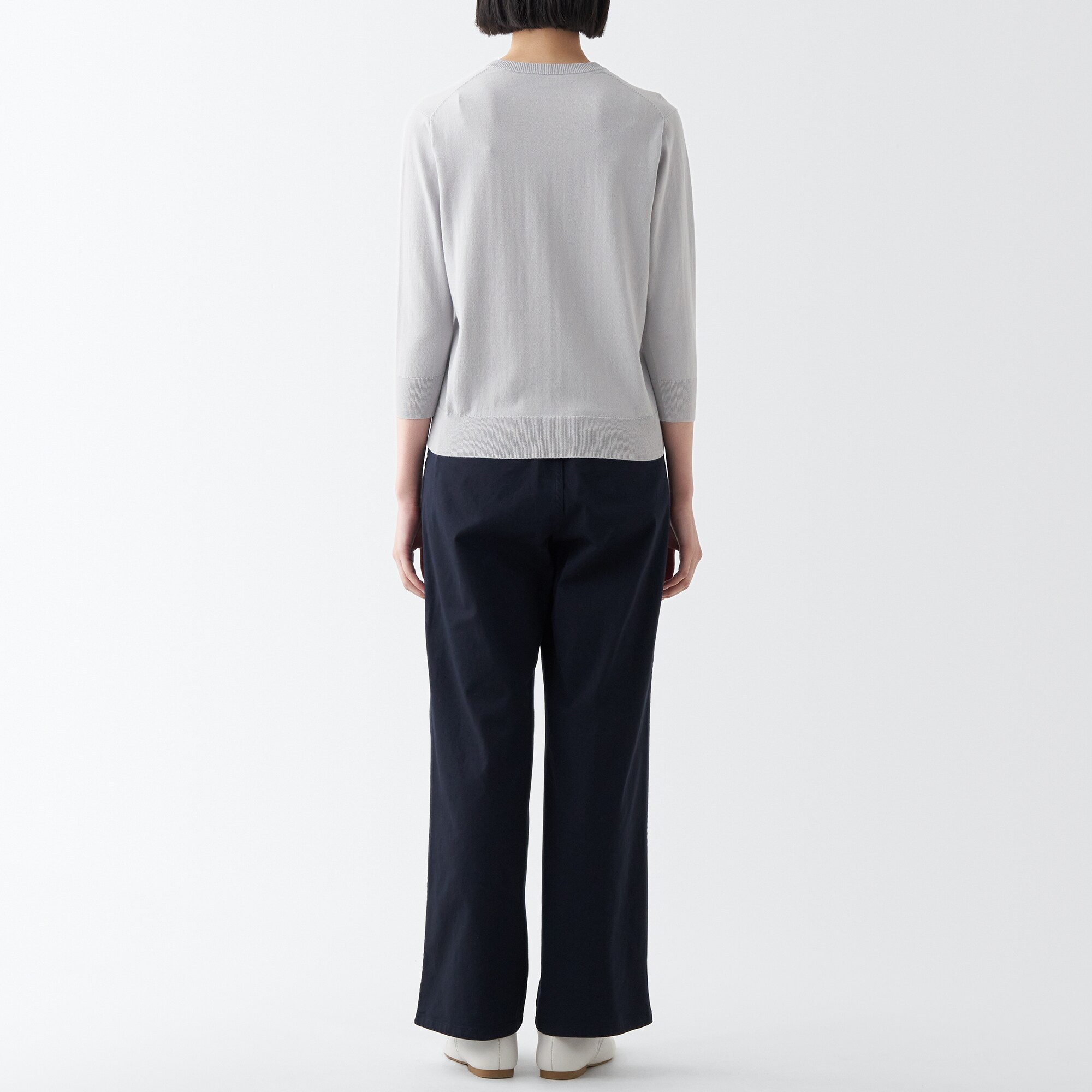 ＵＶカット強撚クルーネックカーディガン（七分袖）