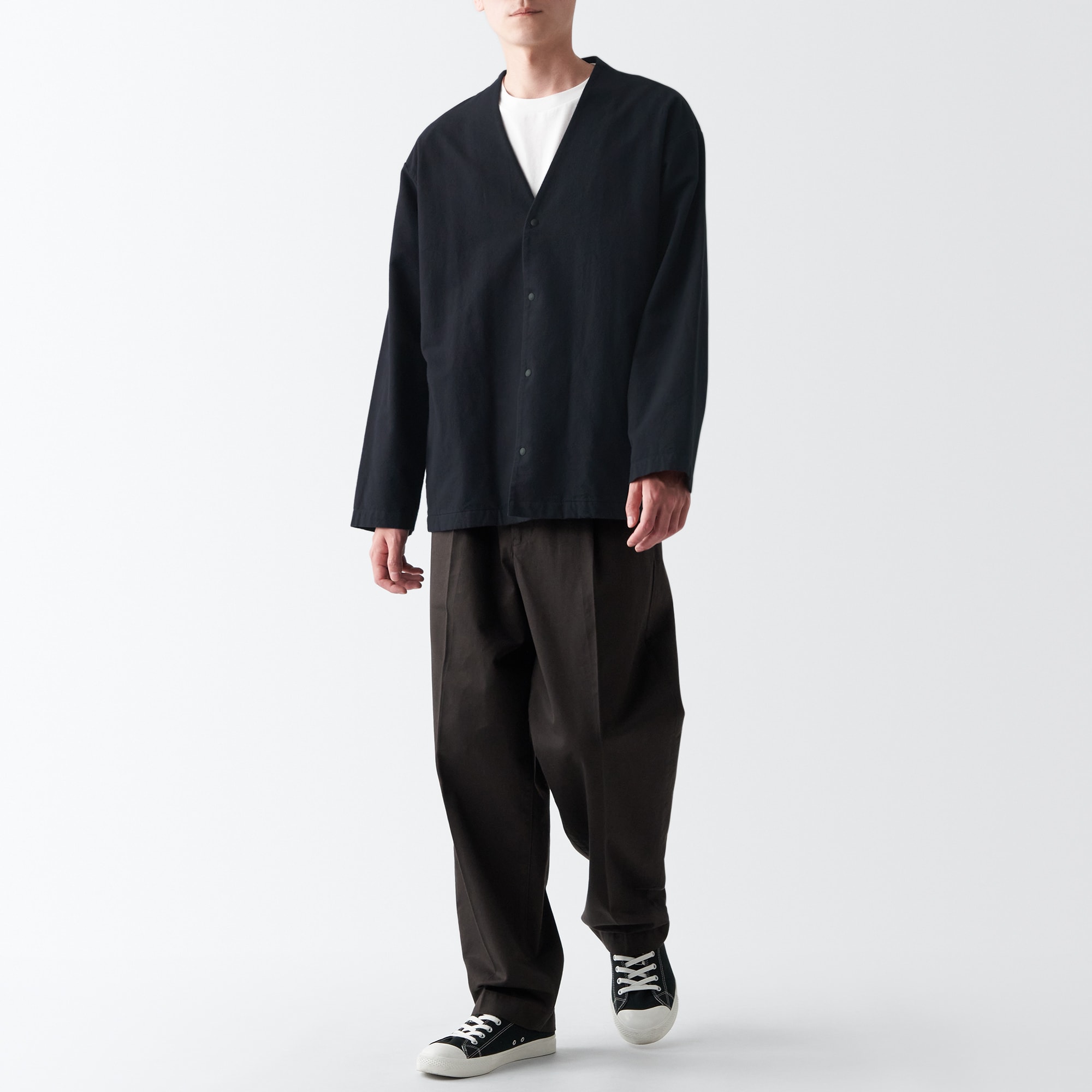 両面起毛フランネルカーディガン