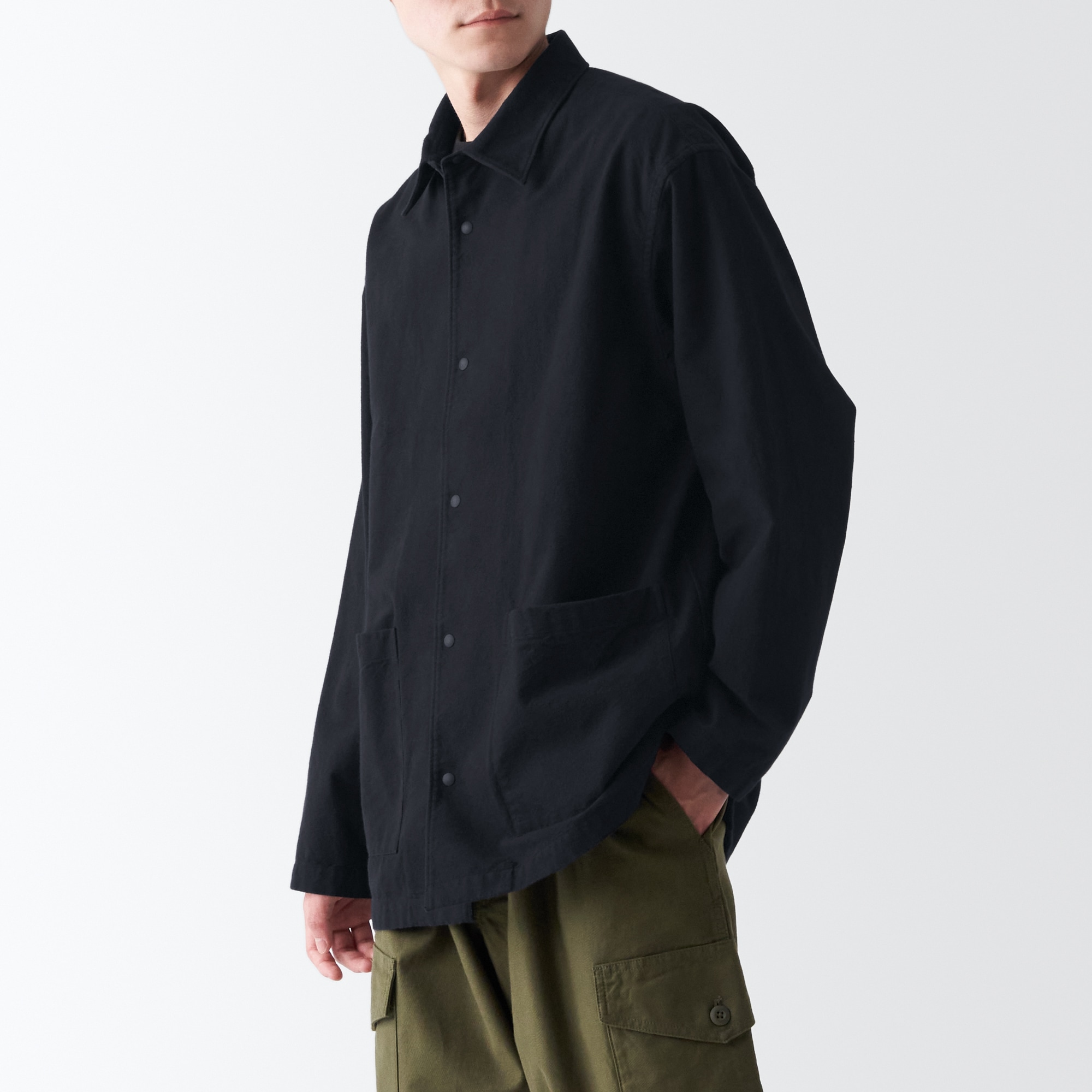 両面起毛フランネルシャツジャケット