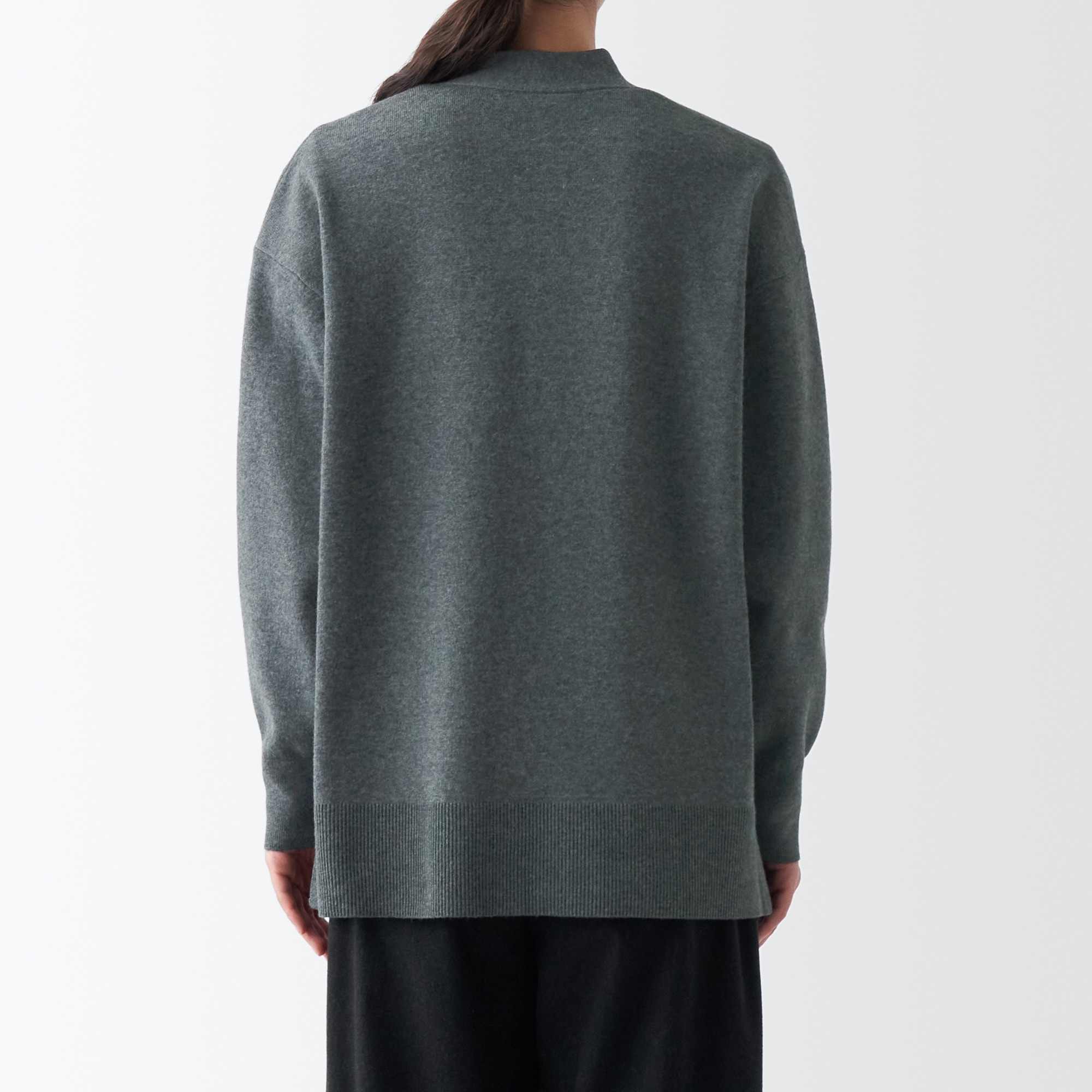 洗えるミラノリブ編みＶネックワイドカーディガン