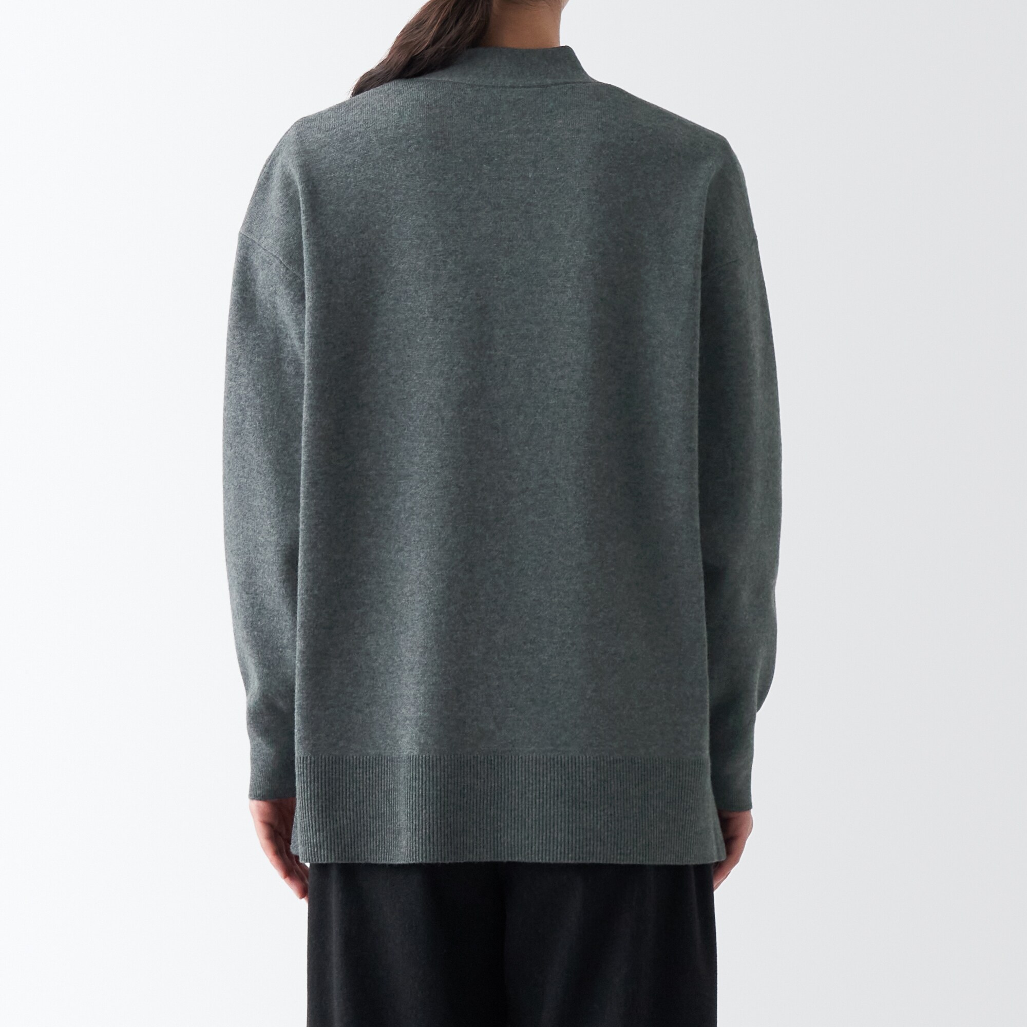 洗えるミラノリブ編みＶネックワイドカーディガン