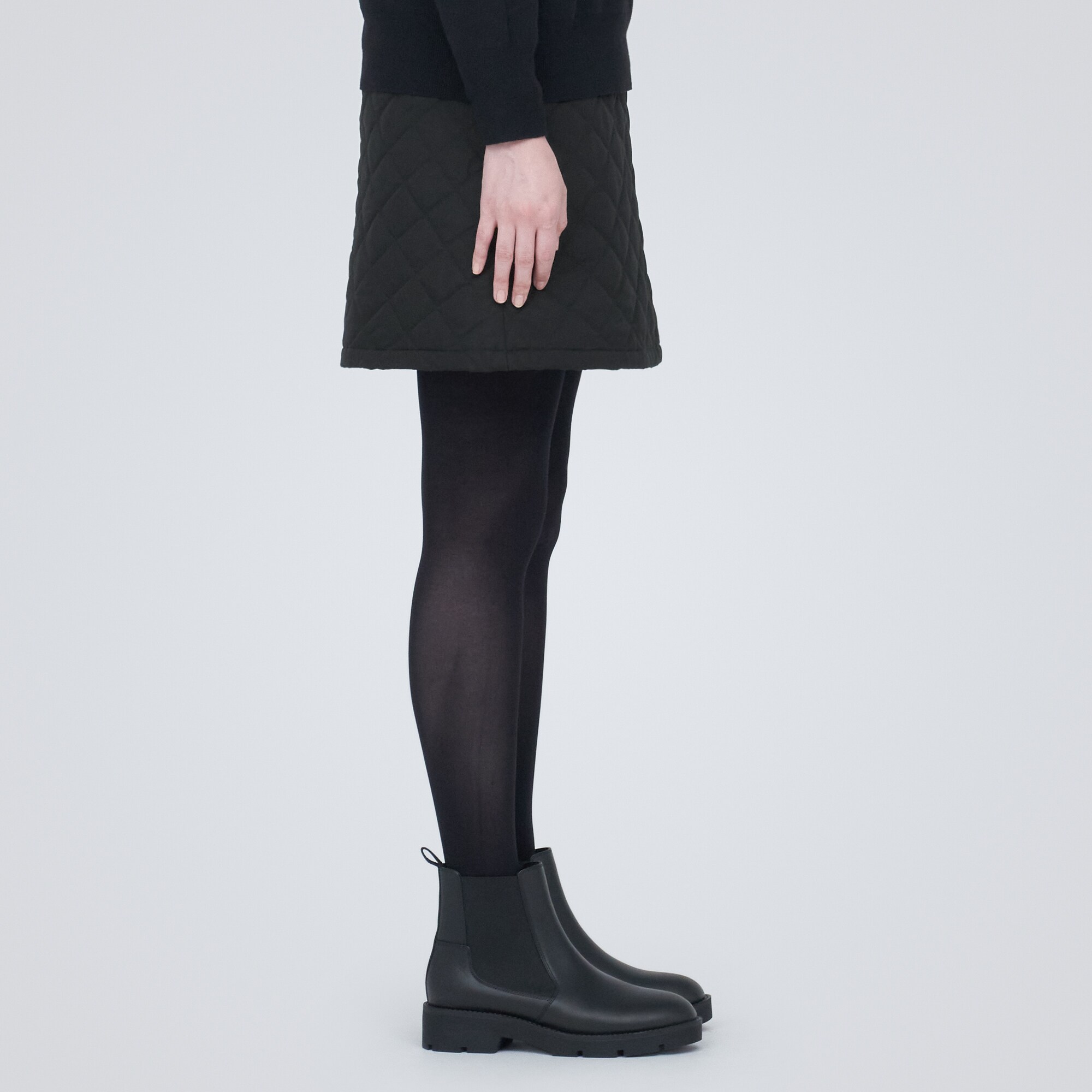 洗える　キルティングミニスカート