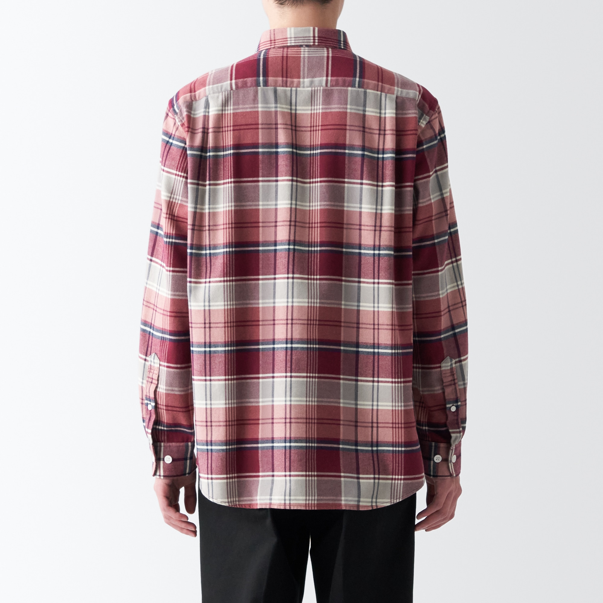 両面起毛フランネル長袖シャツ