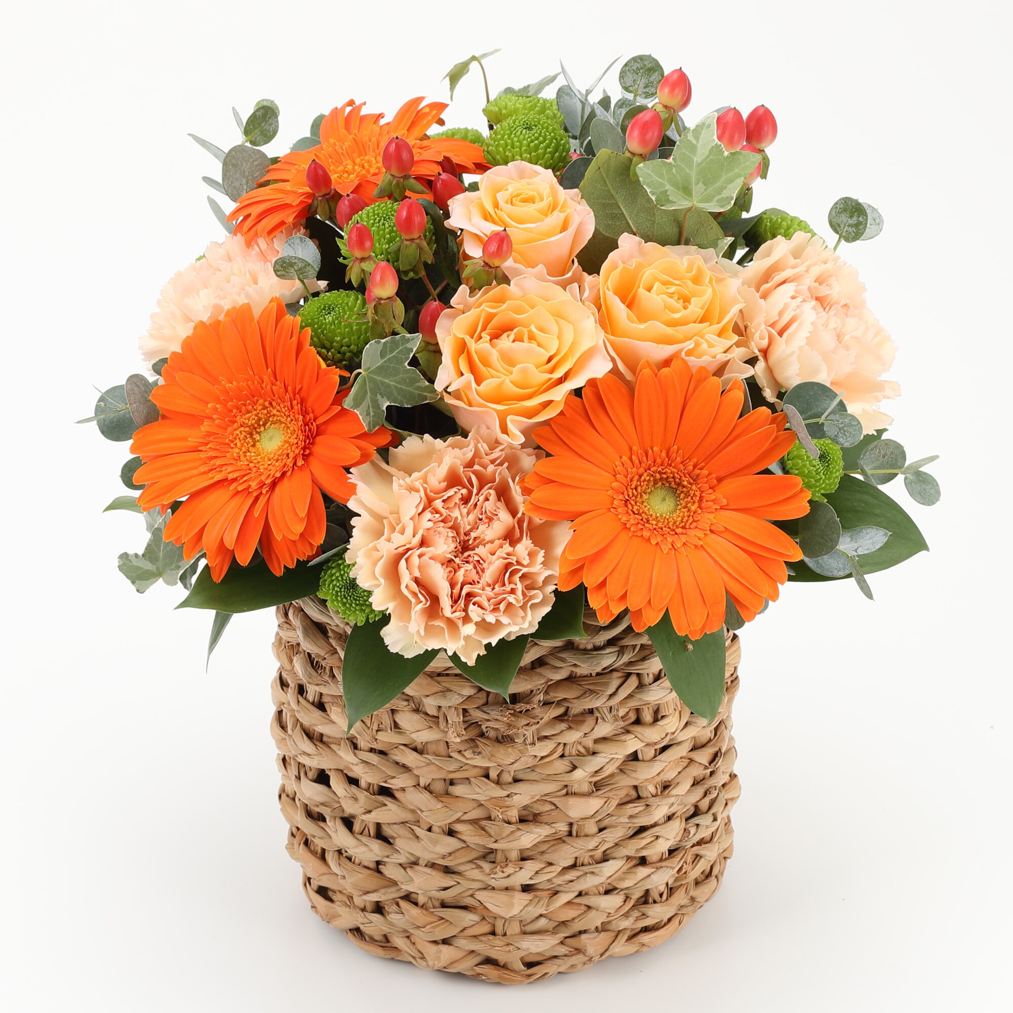 バラとガーベラのアレンジＬ　オレンジ