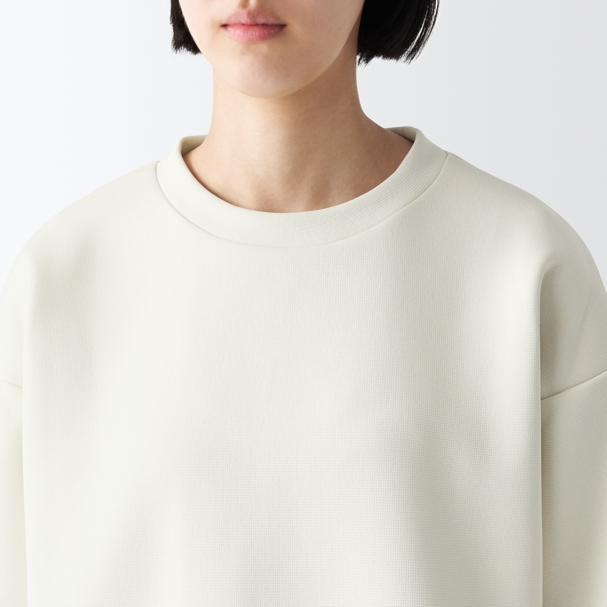 二重編みスウェットプルオーバー