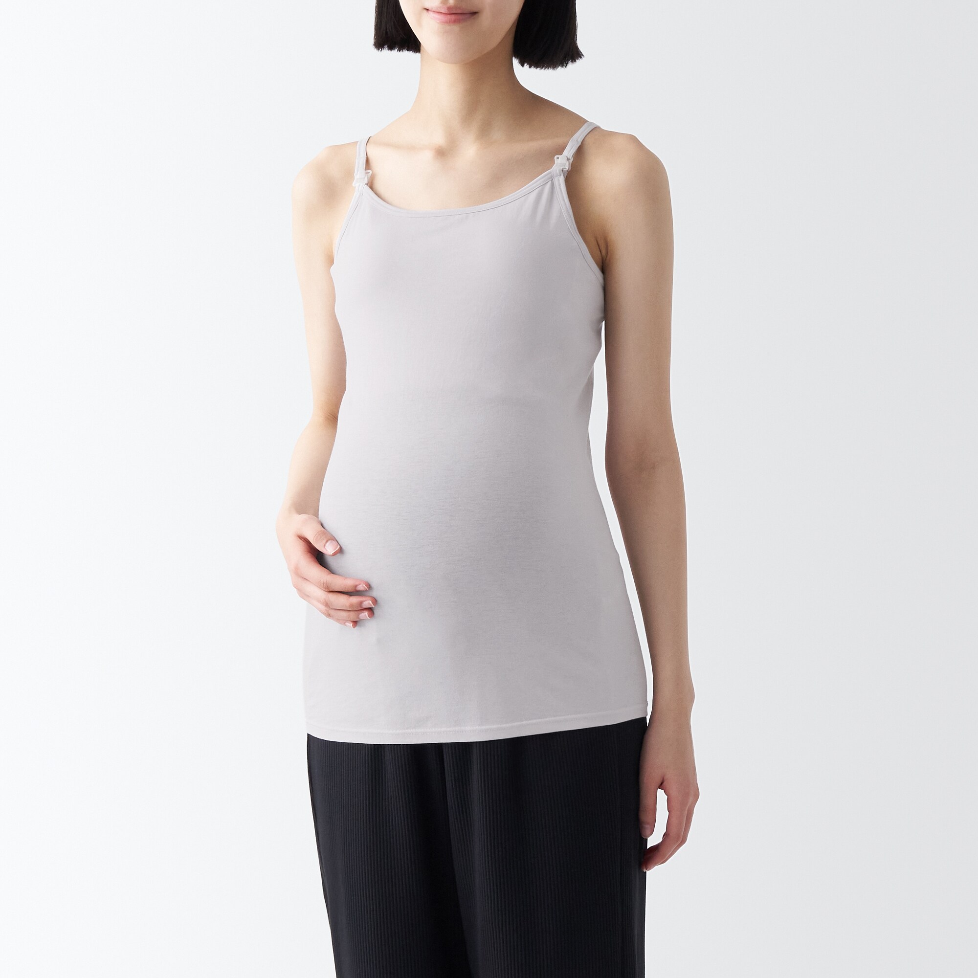 シルク混　授乳に便利なカップ入りキャミソール（マタニティ）