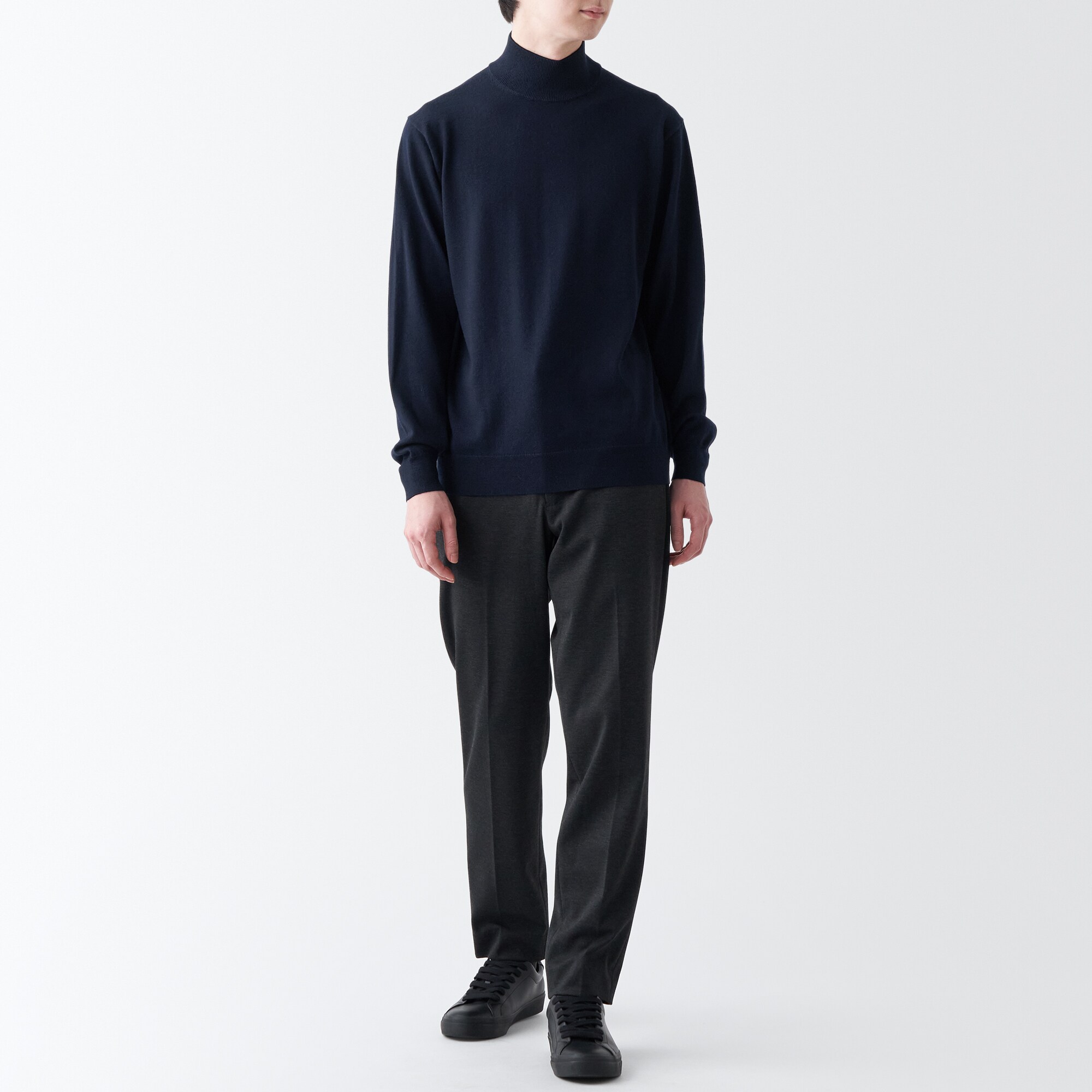 洗えるウールハイゲージハイネックセーター