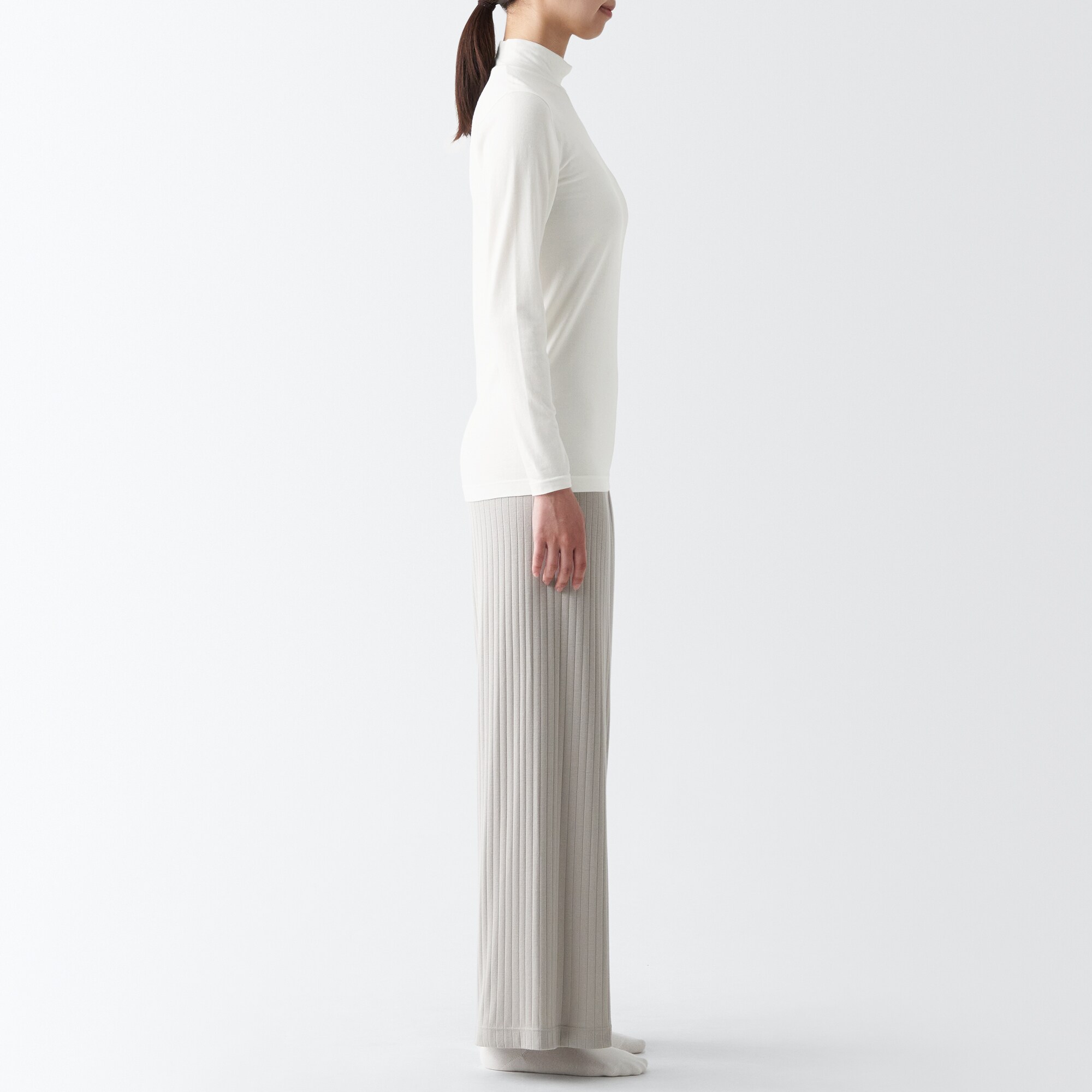 あったか綿　ハイネック長袖Ｔシャツ