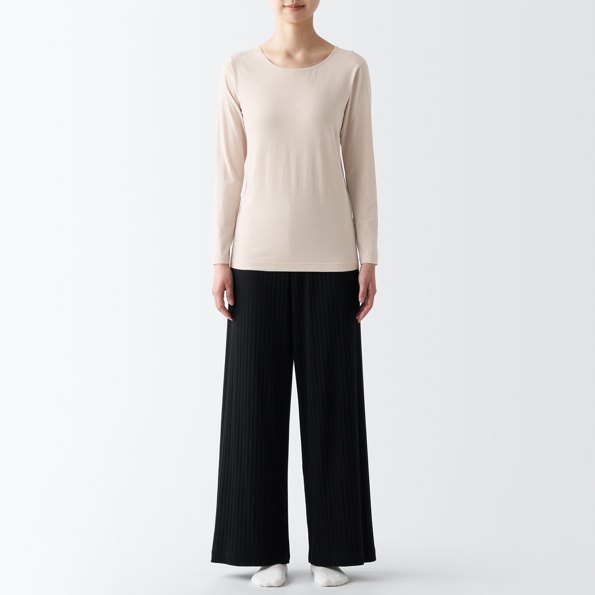 あったか綿　クルーネック長袖Ｔシャツ