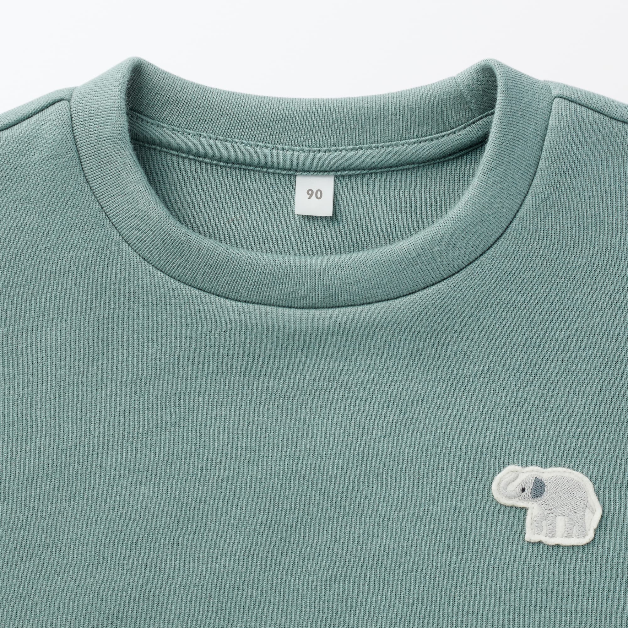 ベビー　あたまするっと刺繍二重編みスウェットシャツ