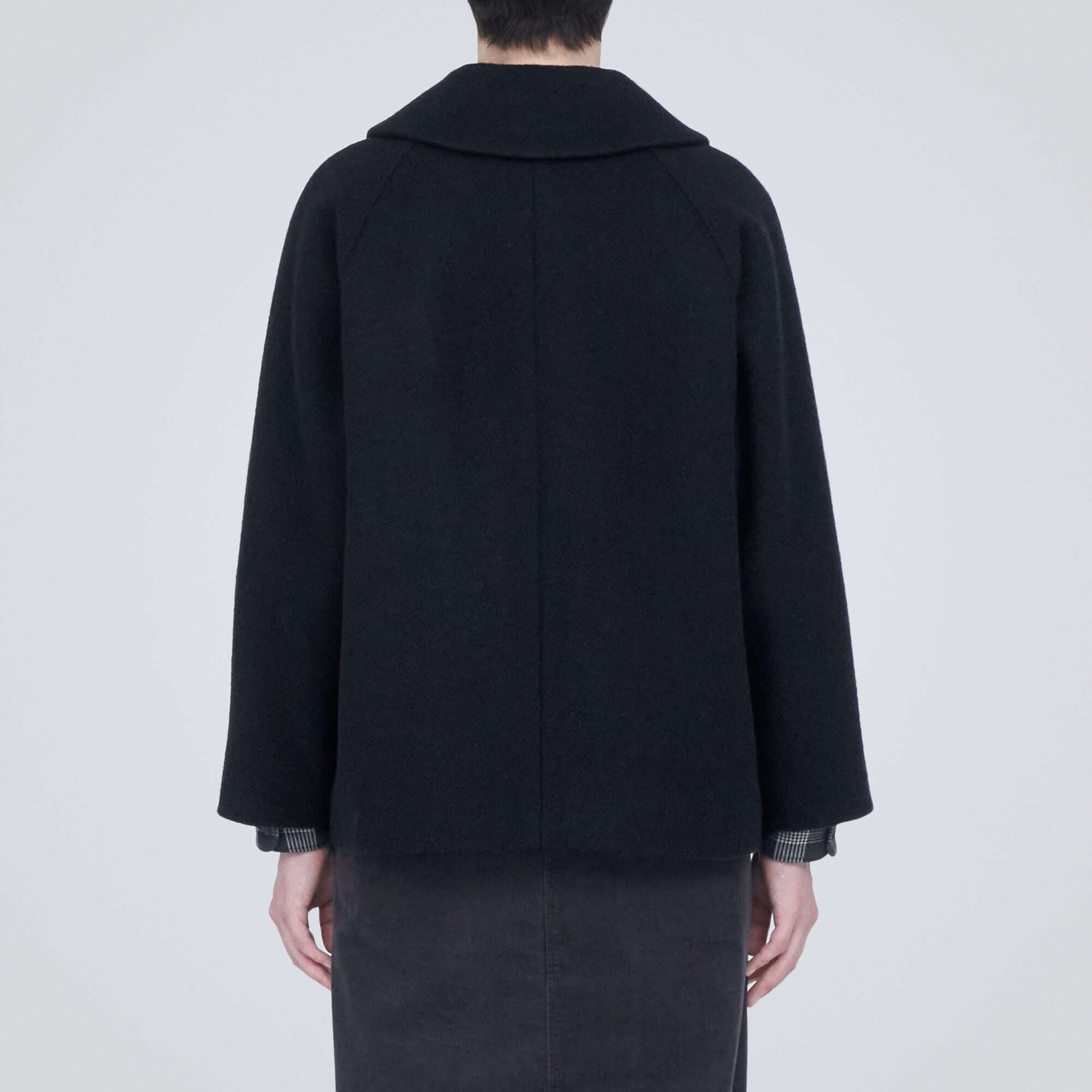 再生ウール混ショートコート