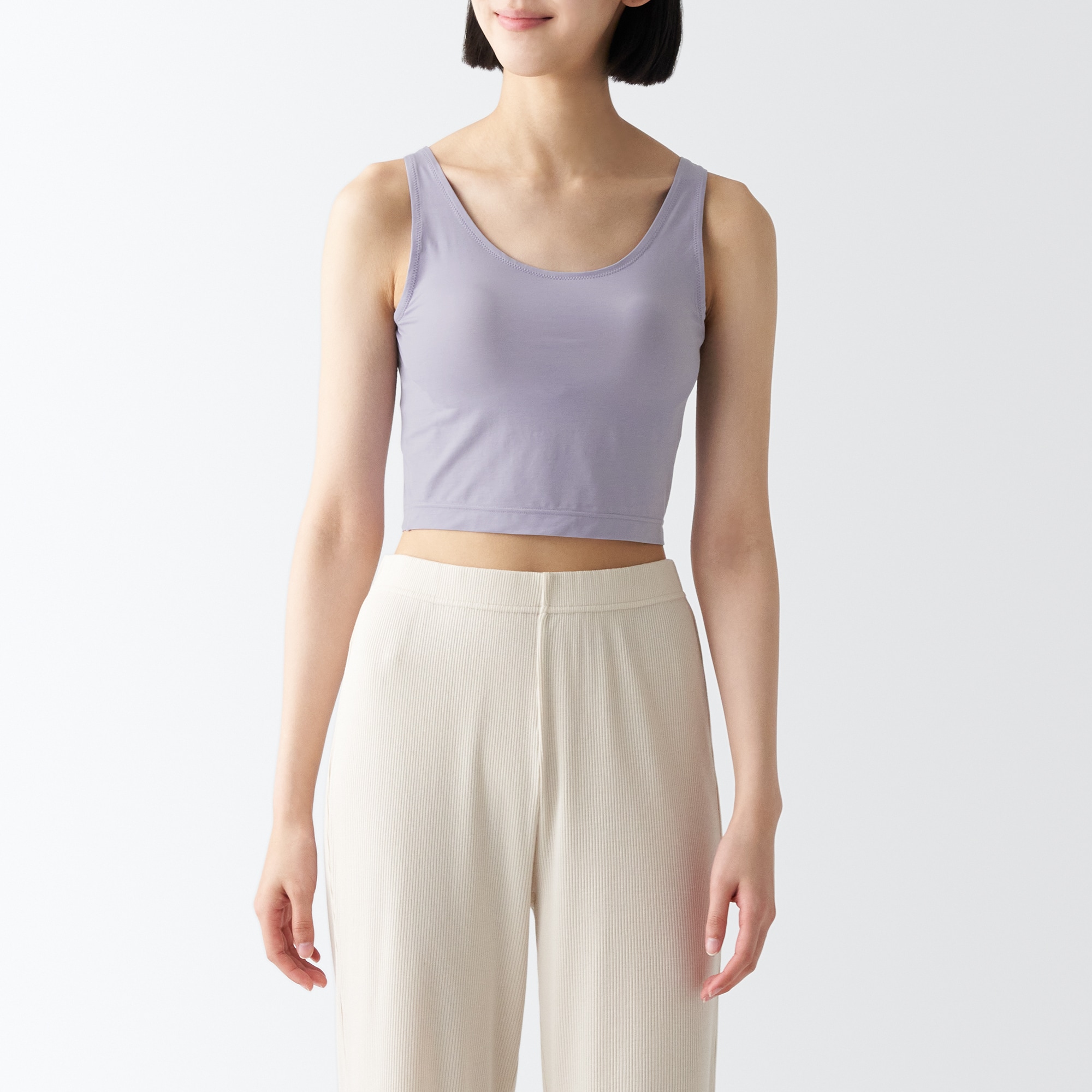 なめらかブラハーフ丈タンクトップ