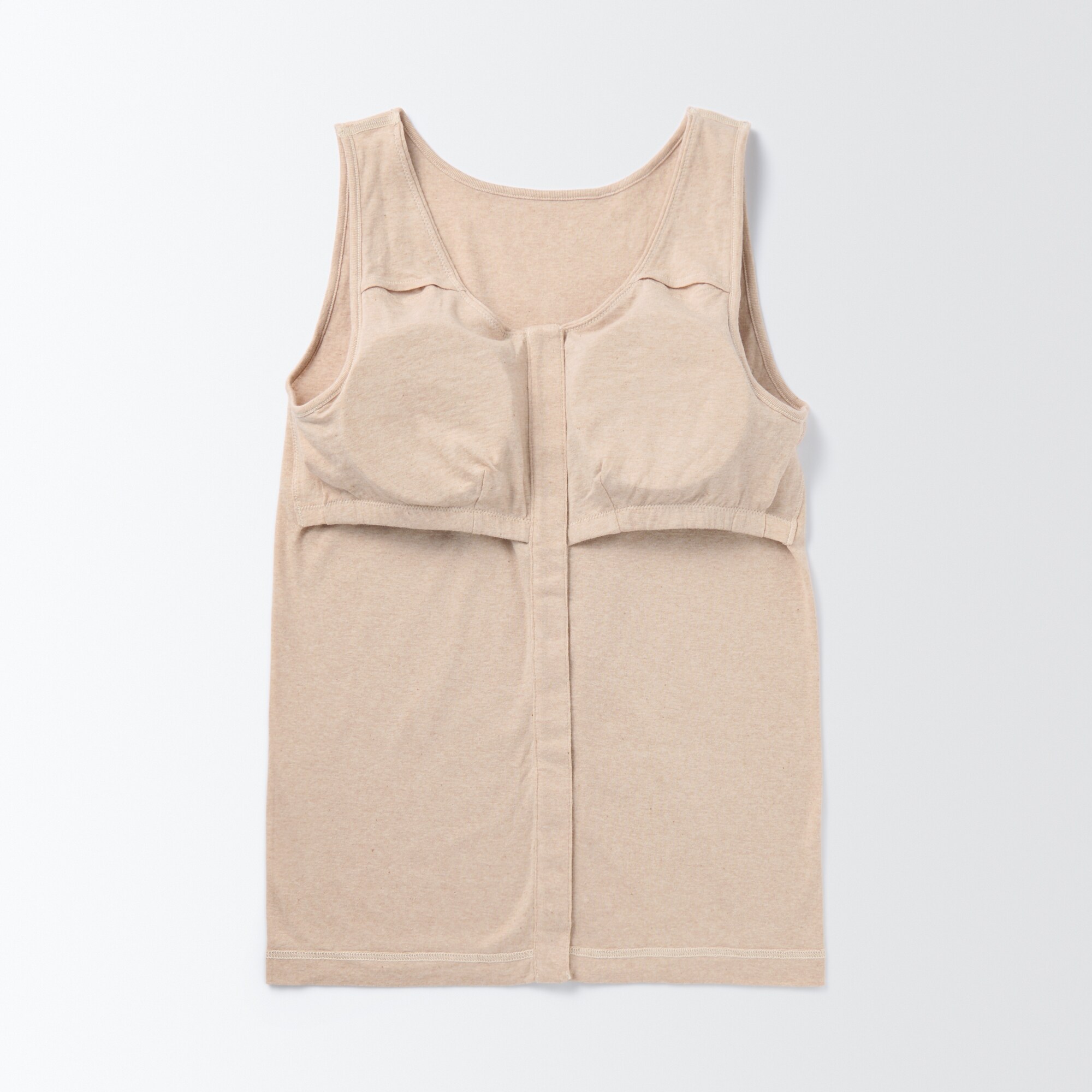 無染色前開きカップ入りタンクトップ